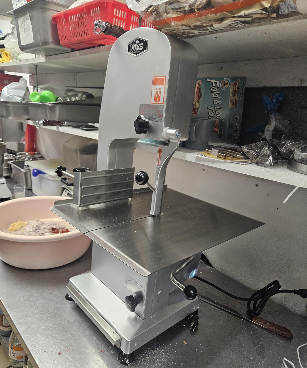 KWS B-210 Countertop Model Commercial 1900W 2.5HP Electric Meat Band Saw Bone Saw Machine/Slicer Heavy-Duty customer photo 1
