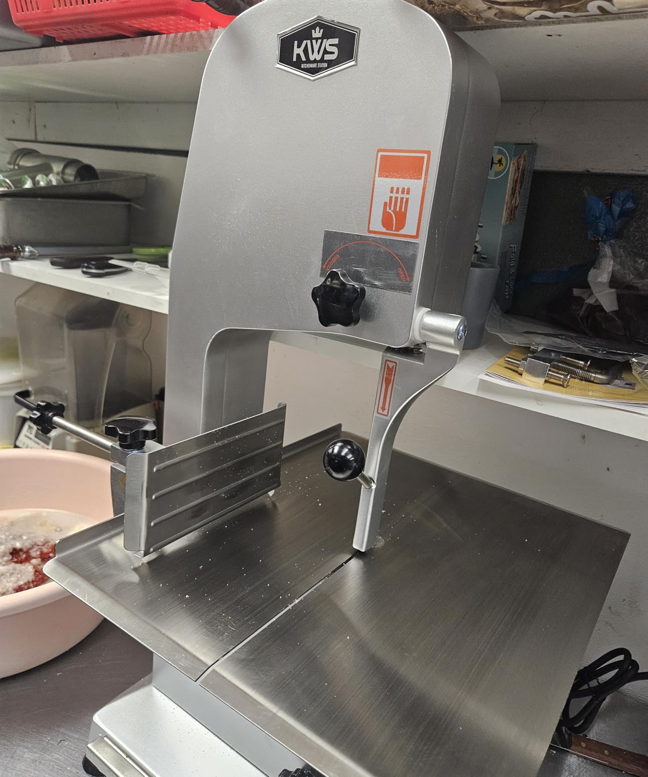 KWS B-210 Countertop Model Commercial 1900W 2.5HP Electric Meat Band Saw Bone Saw Machine/Slicer Heavy-Duty customer photo 2