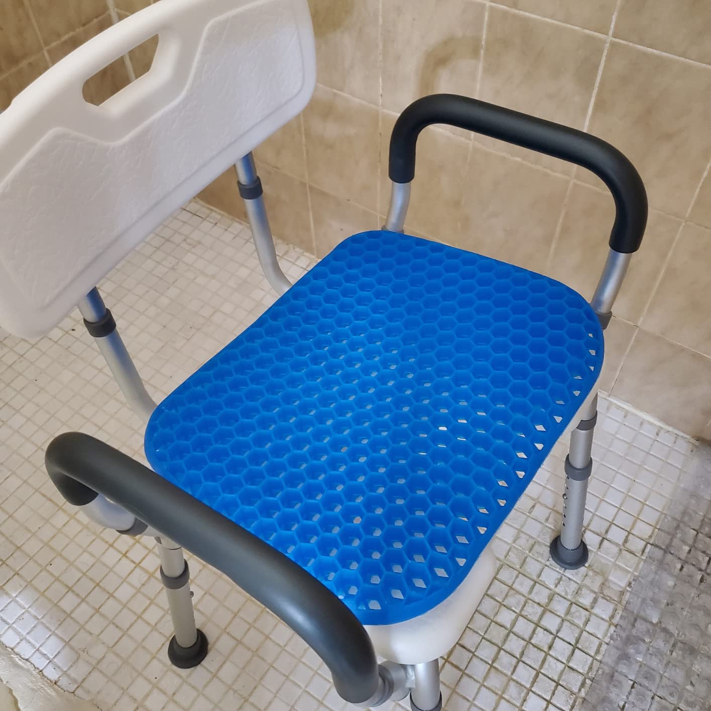 NOVA Bath & Shower Seat w/U-Shaped Hygienic Cutout & Padded/Removable Arms & Back - for Seniors, Handicap & Medical Use, Adjustable Height, Aluminum Frame, Non-Skid Safety, Tool-Free, 300lb Capacity customer photo 1
