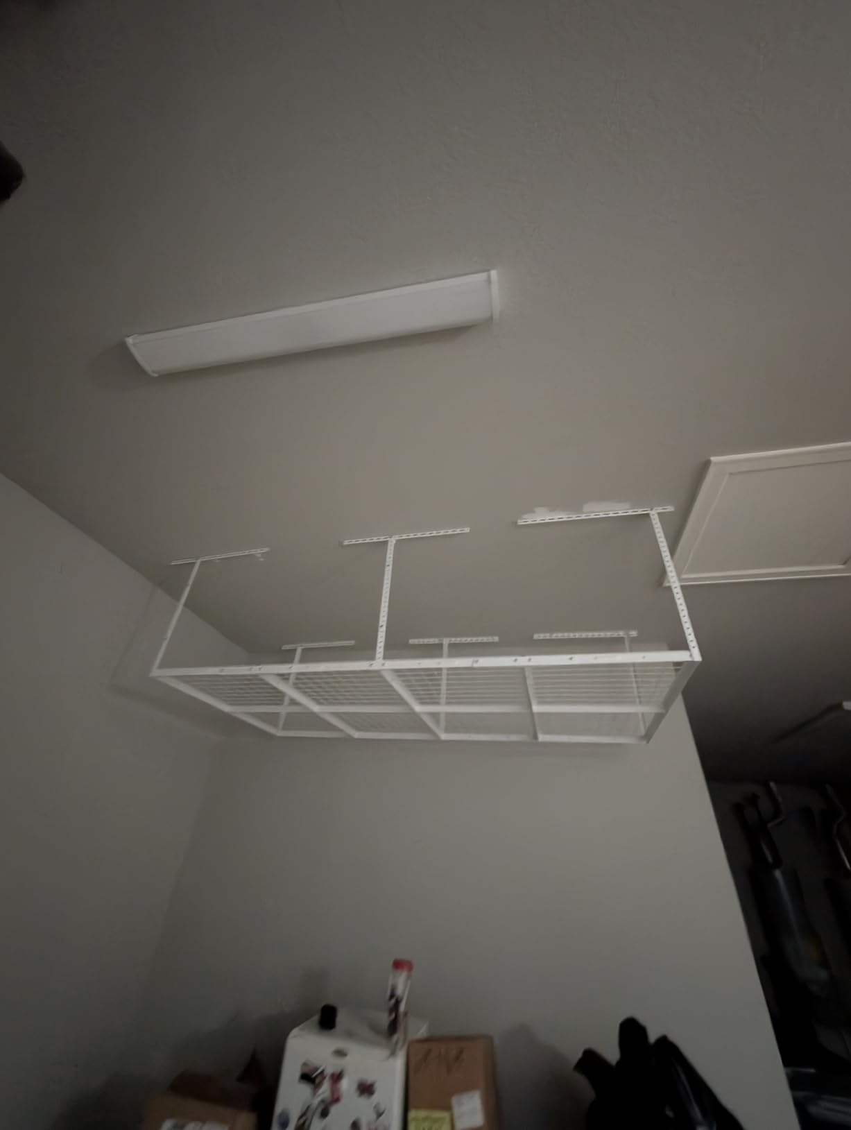 FLEXIMOUNTS 4x8 Overhead Garage Storage Rack, Adjustable Organization System, Heavy-Duty Metal Ceiling Racks, 750lbs Weight Capacity customer photo 1