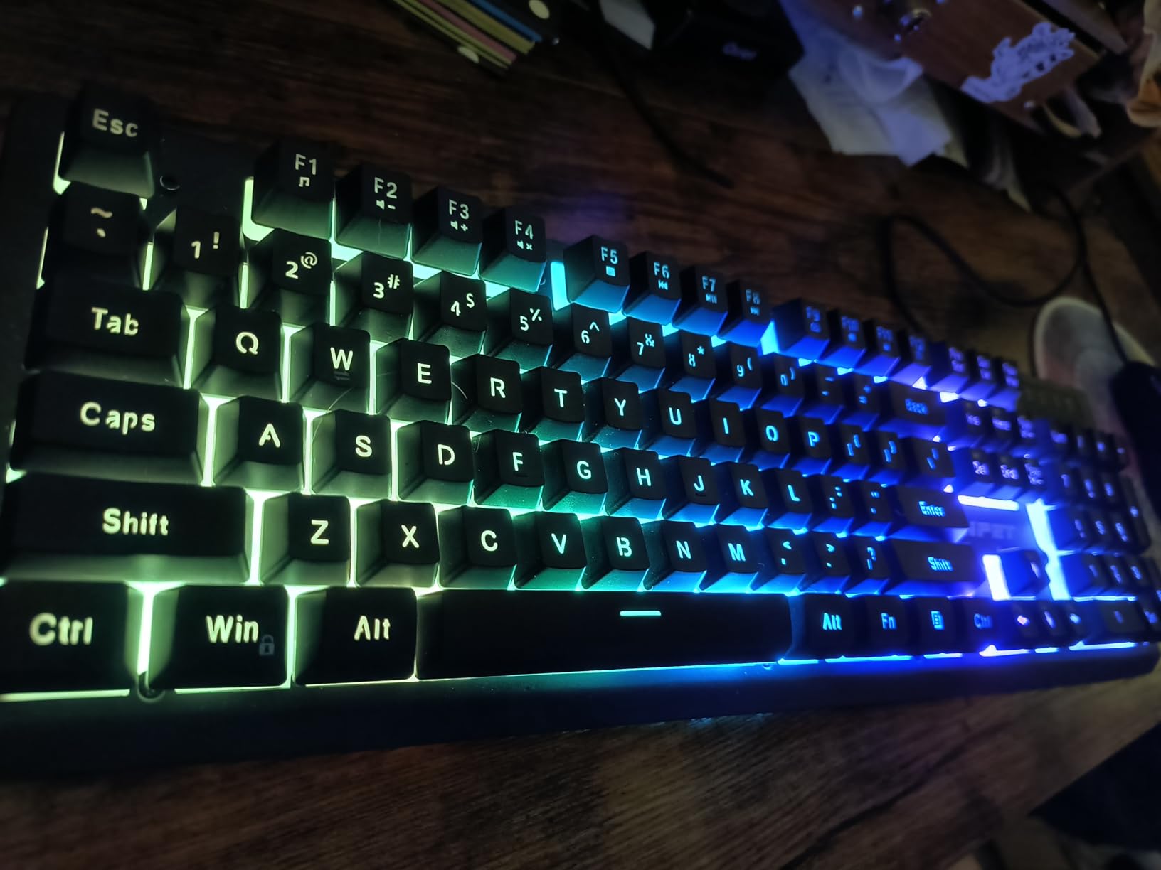 NPET K10 Wired Gaming Keyboard, LED Backlit, Spill-Resistant Design, Multimedia Keys, Quiet Silent USB Membrane Keyboard for Desktop, Computer, PC (Black) customer photo 1