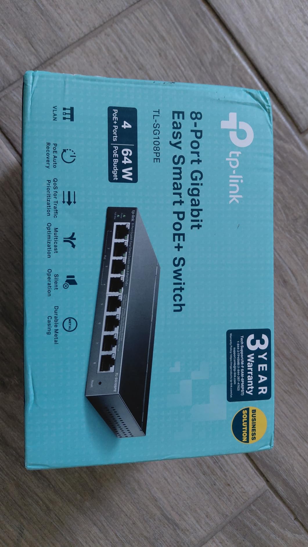 TP-Link TL-SG108PE V3 | 8 Port Gigabit PoE Switch | Easy Smart Managed | 4 PoE+ Ports @64W | Plug & Play | Sturdy Metal w/ Shielded Ports | Fanless | QoS, Vlan & IGMP | Limited Lifetime Protection customer photo 2