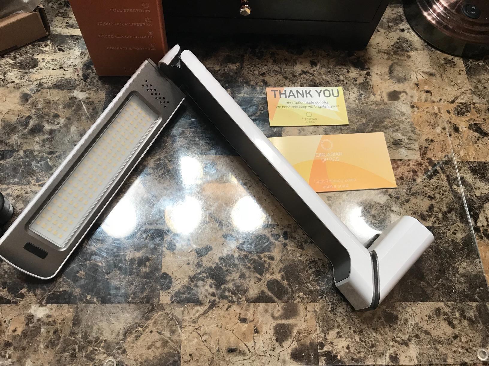 Circadian Optics Lumos 2.0 Light Therapy Desk Lamp | As Seen On Shark Tank | 10,000 LUX UV-Free Full-Spectrum LEDs | Adjustable Portable Folding Sunlight Lamp for Seasonal Blues, Focus, Energy & Sleep customer photo 2