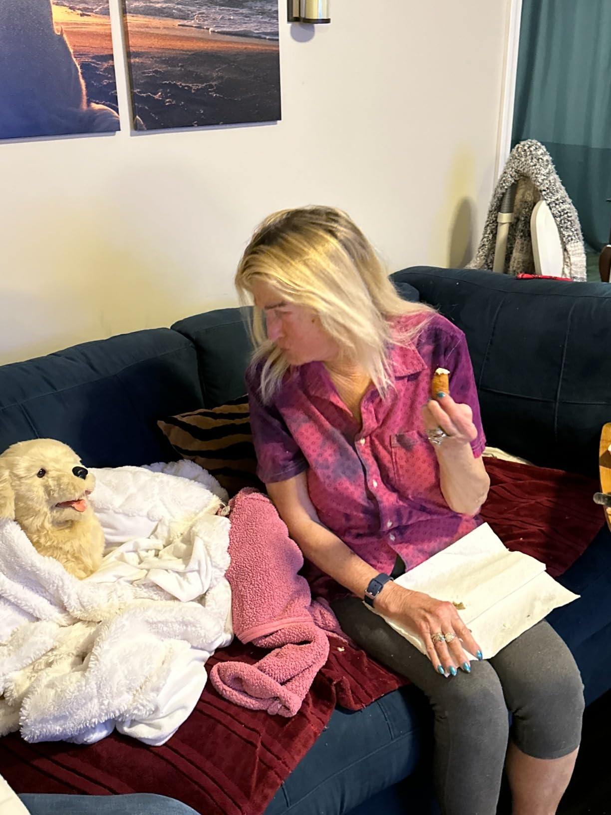 JOY FOR ALL Ageless Innovation Companion Pet for Seniors - Lifelike Animatronic Dog - Realistic Soft-Touch Coat & Heartbeat - Therapy Stuffed Animal - Toy for Alzheimer's & Dementia - Golden Pup customer photo 2