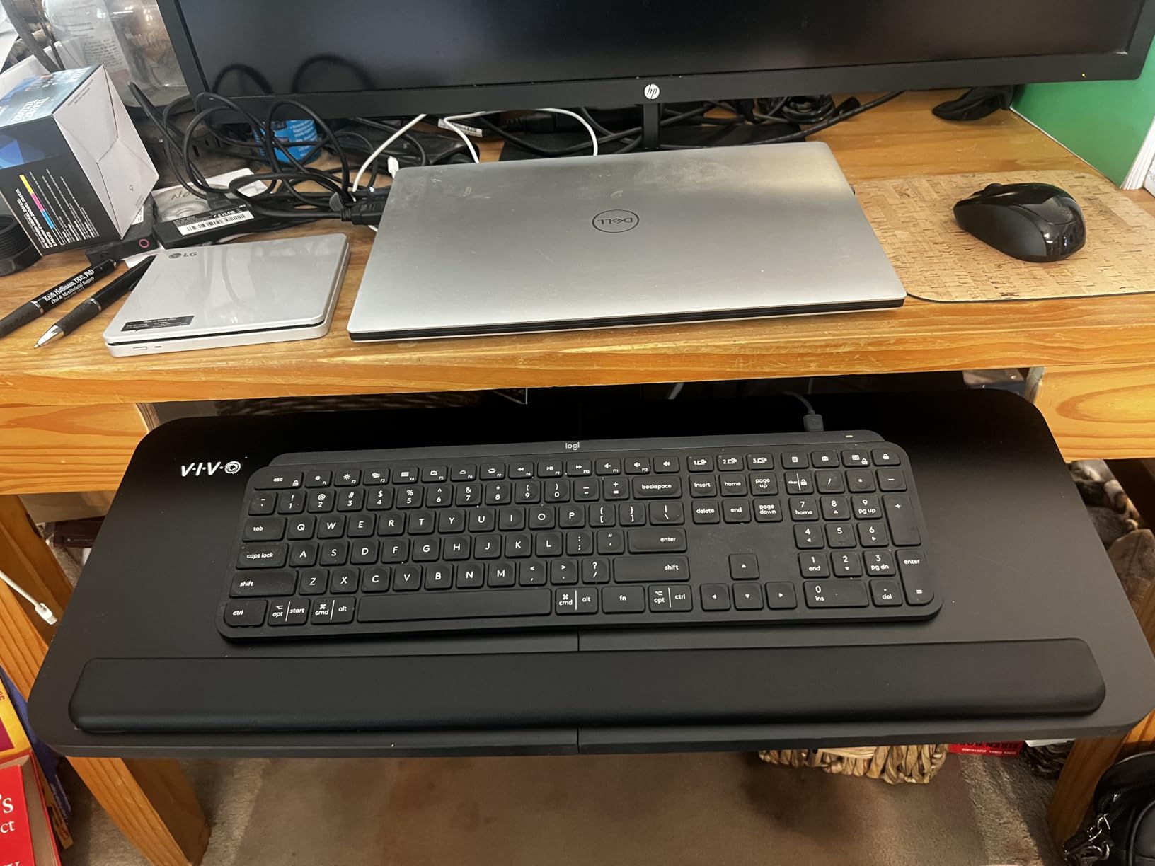 VIVO Adjustable Computer Keyboard & Mouse Platform Tray Ergonomic Under Table Desk Mount Drawer Underdesk Shelf (MOUNT-KB03B) customer photo 2