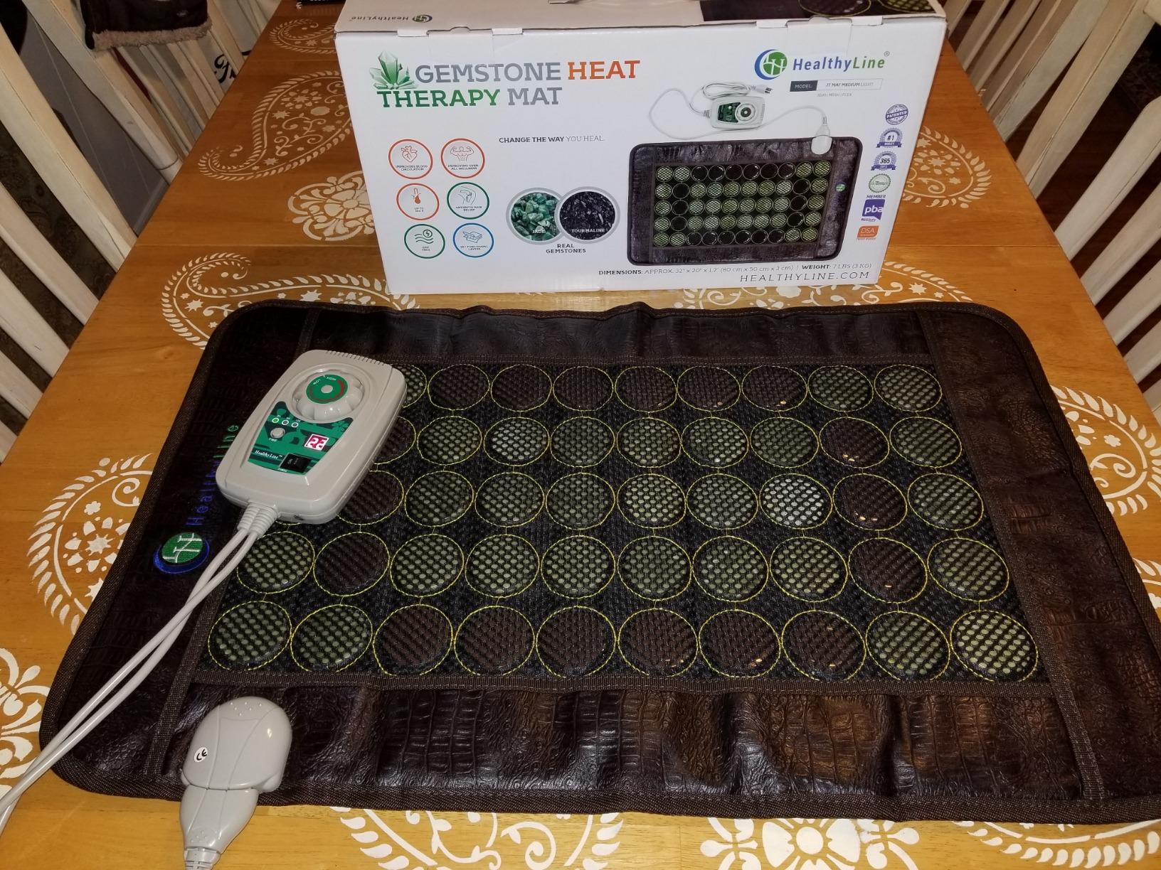 Far Infrared Heating Pad for Back, Neck, Shoulder & Muscle Pain Relief - Weighted Electric Mat with Jade & Tourmaline Stones, Grounding - by HealthyLine - Full Body Large Size 72 x 24 in customer photo 1