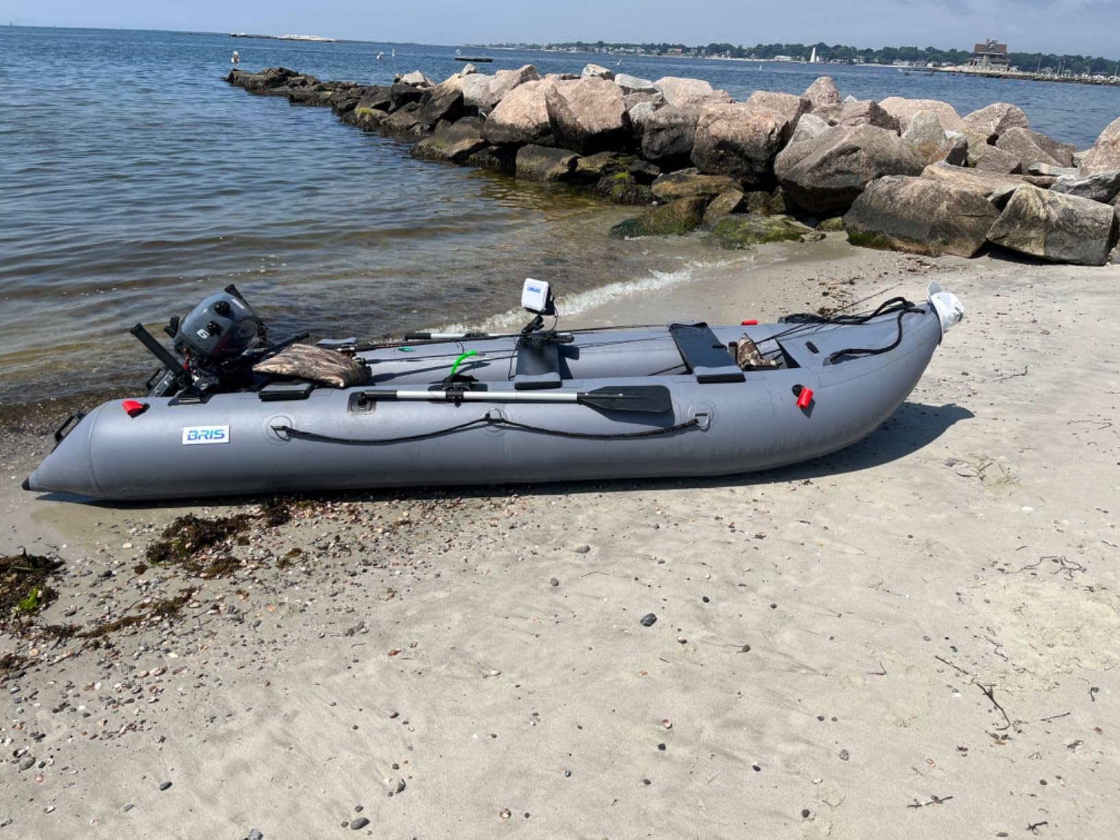 BRIS 14.1ft Inflatable Boat Inflatable Kayak 3 Person Kayak Canoe Fishing Pontoon Boat customer photo 2