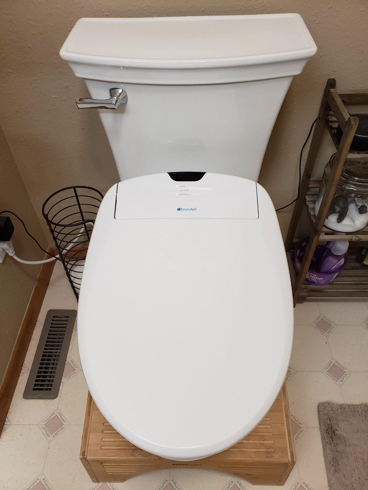 Brondell S1400 Bidet Toilet Seat, Smart Toilet Seat, Dual Stainless-Steel, Self-Cleaning Nozzle With Clean Plus Technology, Endless Warm Water Bidet, Warm Air Dryer, Nightlight, Heated Seat, Elongated customer photo 2