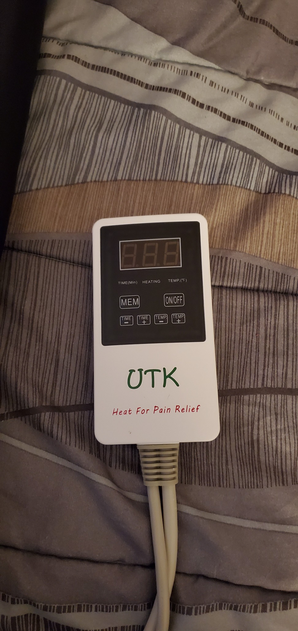 UTK Far Infrared Heating Pad for Back, 5X Pain Relief for Waist, Abdomen, Thigh, Hip, Hot to 159°F, FSA-HSA Eligible, Natural Jade & Tourmaline, Auto Shut Off, 21