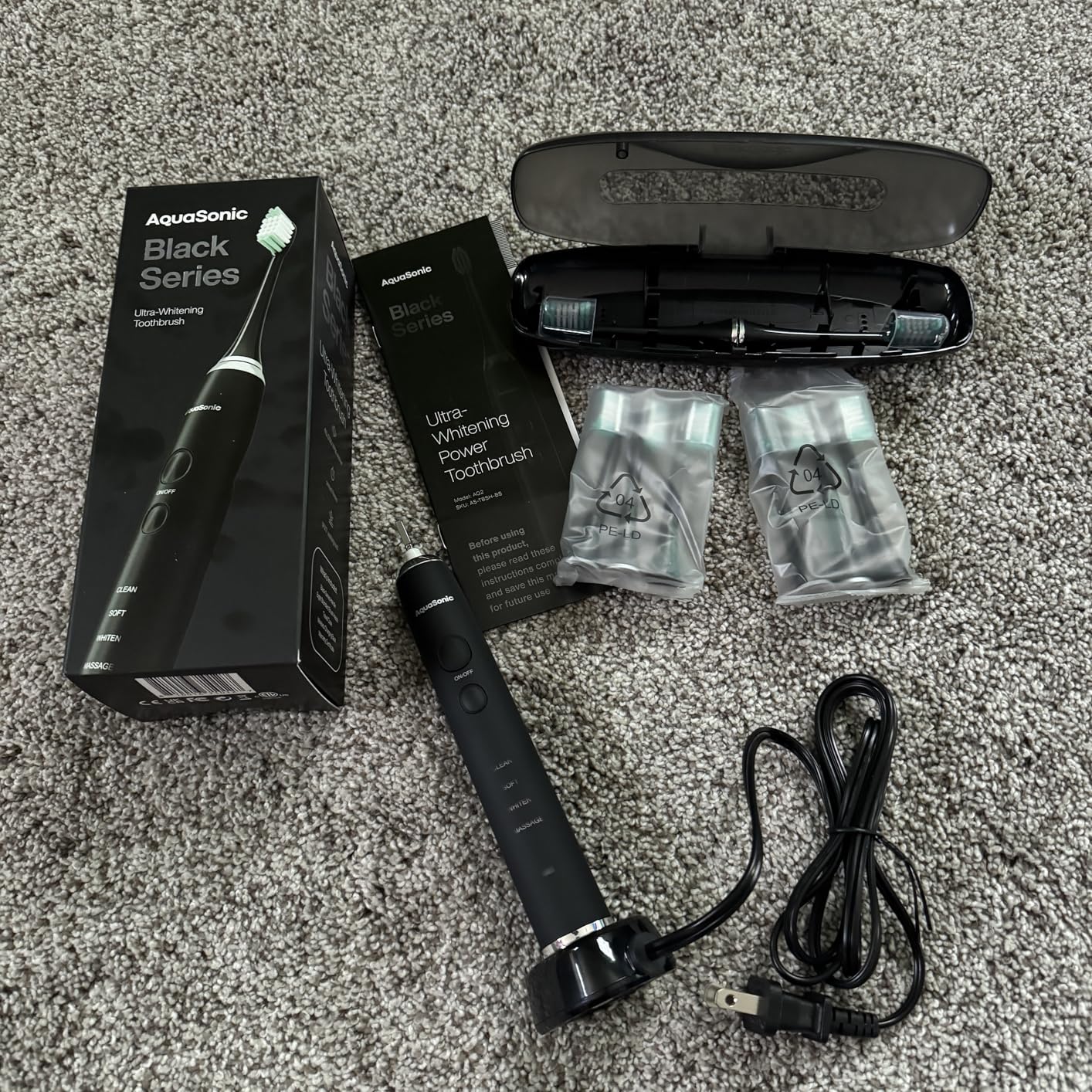 Aquasonic Black Series Ultra Whitening Toothbrush - ADA Accepted Electric Toothbrush- 8 Brush Heads & Travel Case - 40,000 VPM Electric Motor & Wireless Charging - 4 Modes w Smart Timer customer photo 2