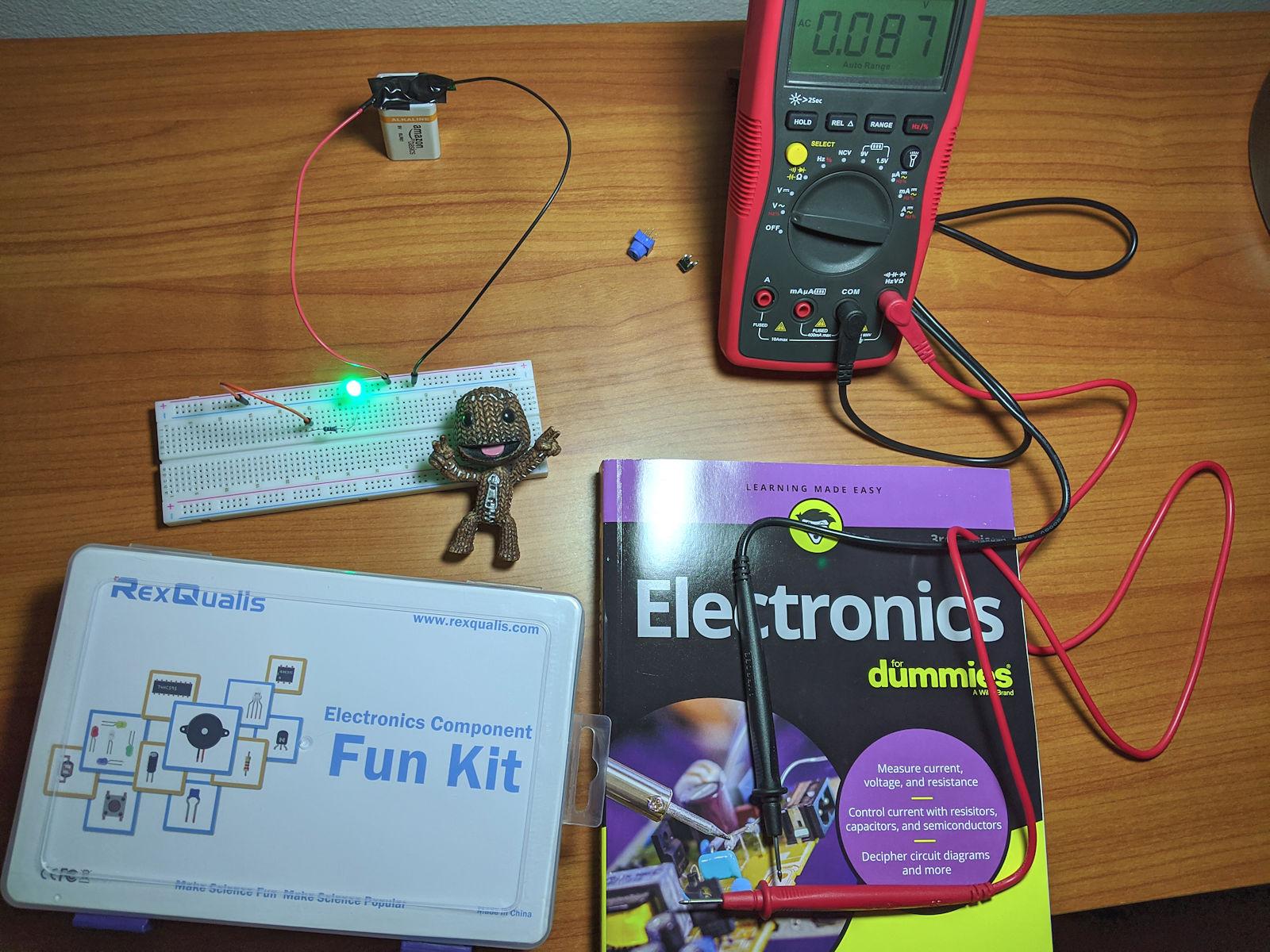 REXQualis Electronics Component Fun Kit w/Power Supply Module, Jumper Wire, 830 tie-Points Breadboard, Precision Potentiometer, Resistor customer photo 2
