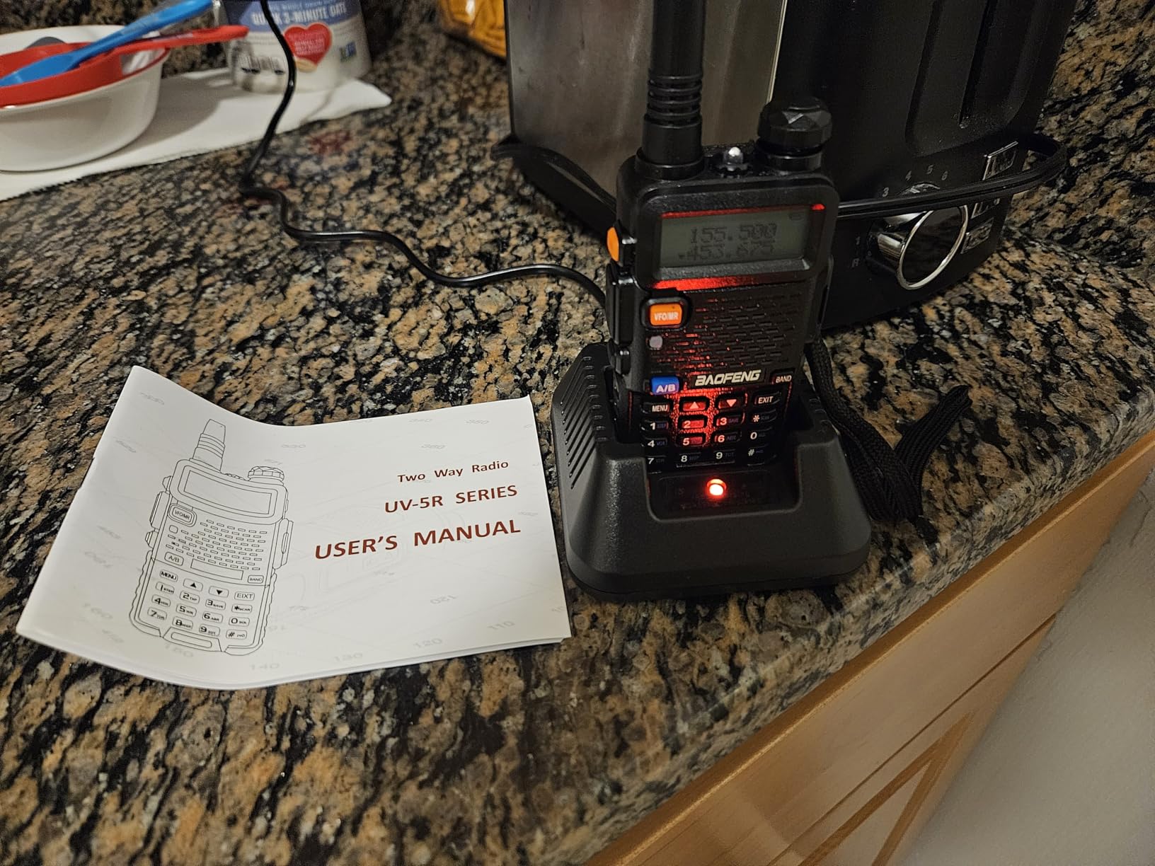 Baofeng UV-5R Two Way Radio Dual Band 144-148/420-450Mhz Walkie Talkie 1800mAh Li-ion Battery(Black) customer photo 2