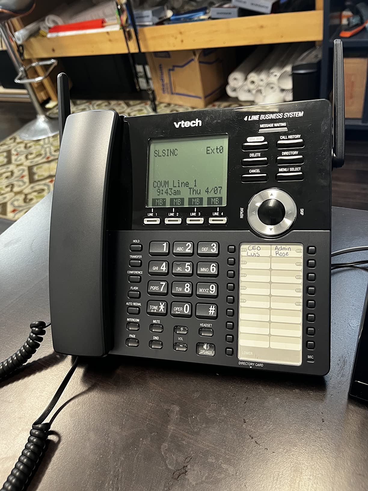 VTech AM18447 Main Console 4-Line Small Business Phone System - Expandable to 10 Stations, Digital Answering Machine, Auto Attendant, Intercom & Custom Music on Hold customer photo 1