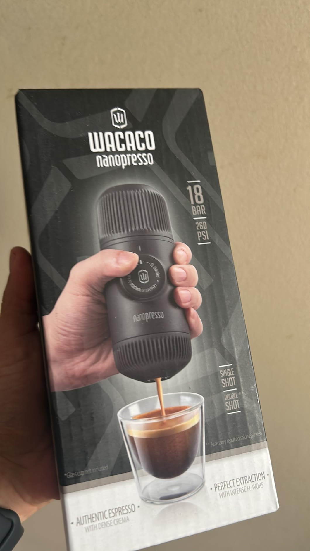 WACACO Nanopresso Portable Espresso Maker, Upgrade Version of Minipresso, 18 Bar Pressure, Mini Travel Coffee Machine, Manually Operated, Perfect for Camping and Hiking customer photo 1