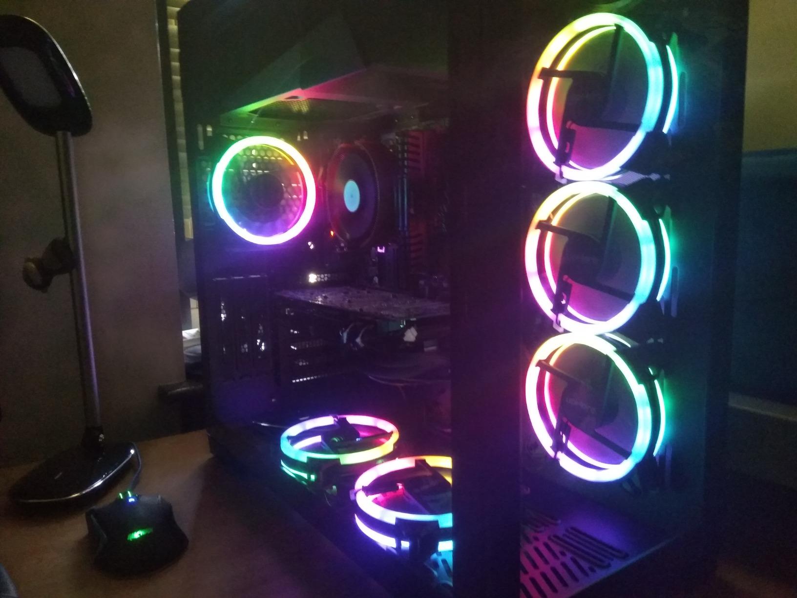 upHere 120mm RGB Case Fan, Quiet Edition High Airflow LED Case Fan for PC Cases-3 Pack customer photo 1