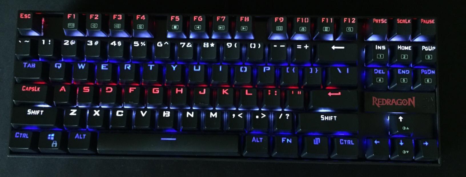 Redragon K552P Mechanical Gaming Keyboard TKL with 18 Backlight Modes, Hot-Swappable Blue Switches, 87-Key Compact Ergonomic Design, N-Key Rollover & Software Programmable Macro - RGB, White customer photo 2