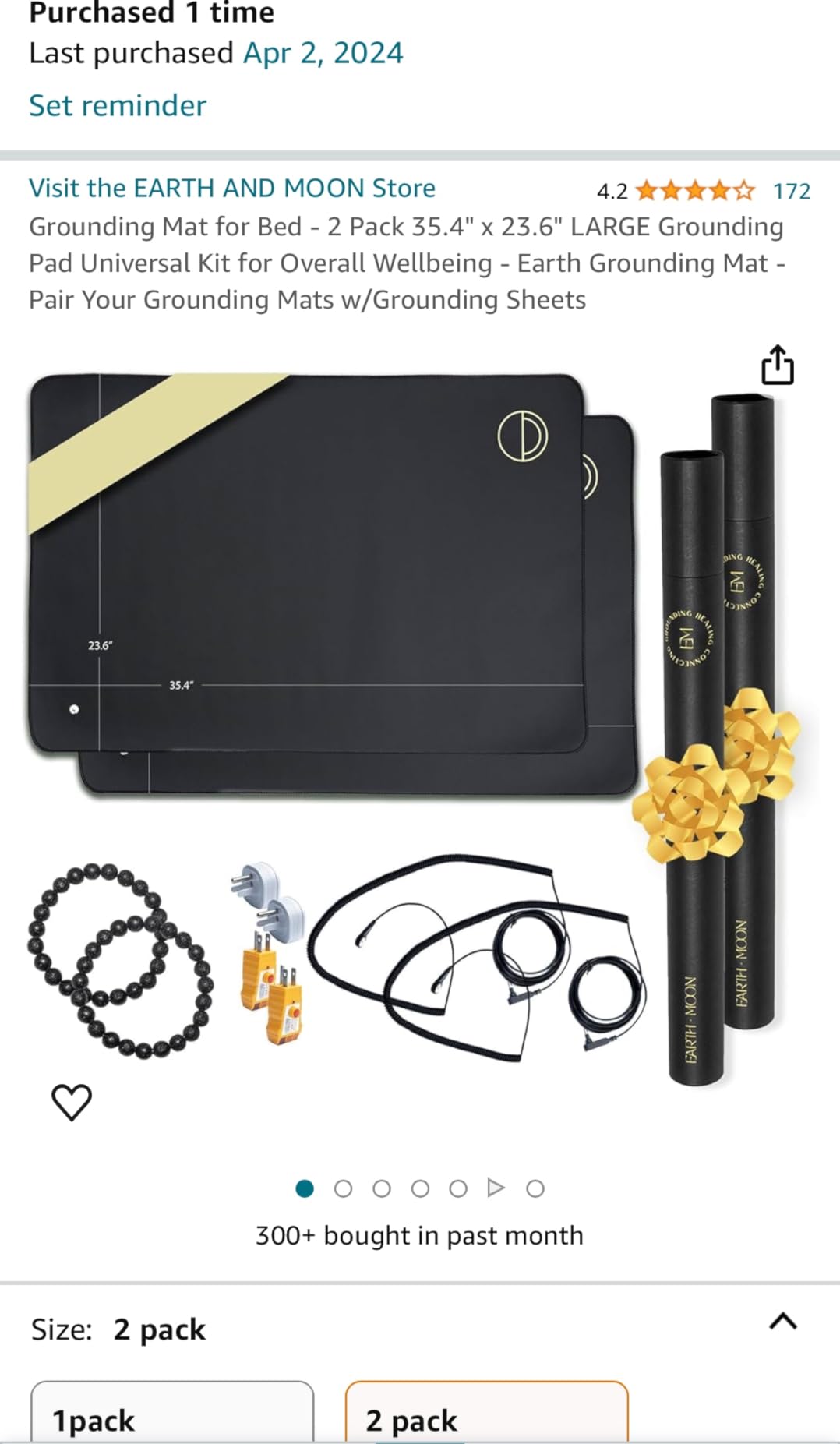 Earth and Moon Grounding Mat for Bed 24x35in - Full Body Grounding Pad and Mattress Cover for Pain, Inflammation and Restful Sleep, Includes 15 Feet Cord and Outlet Tester for Safe Use customer photo 2