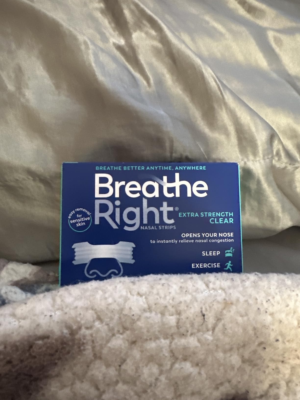 Breathe Right Nasal Strips, Extra Strength Clear Nose Strips, Drug-Free Nasal Congestion Relief for Better Breathing, Help Relieve Snoring, Caused by Colds & Allergies, Deviated Septum, 44ct customer photo 2