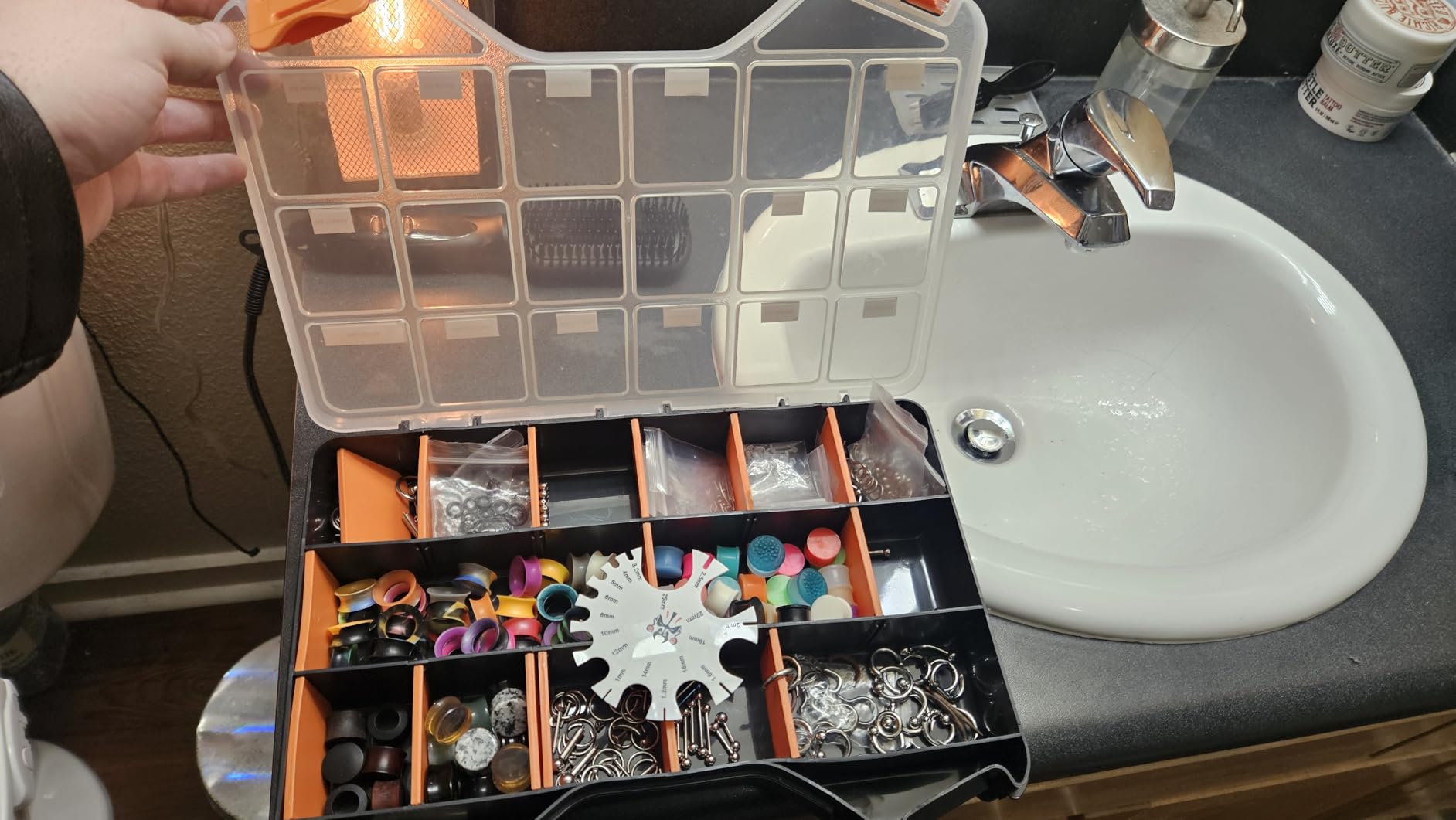 Massca Hardware Organizer box with dividers - 18 Compartments Small Parts Organizer with Accessible Hinged Lid - Durable Plastic Screw Organizer customer photo 2