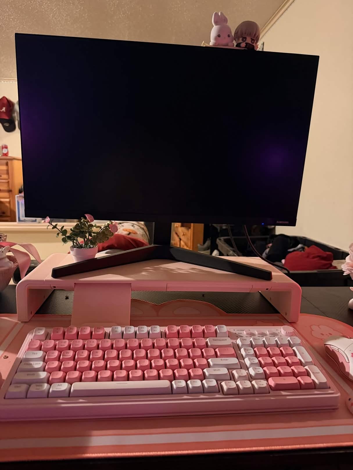 Monitor Stand Riser, Klearlook Foldable, Height Adjustable Computer Stand, Desk Shelf Riser with Storage Drawer & Tablet Phone Stand for Desktop, Laptop (White) customer photo 1