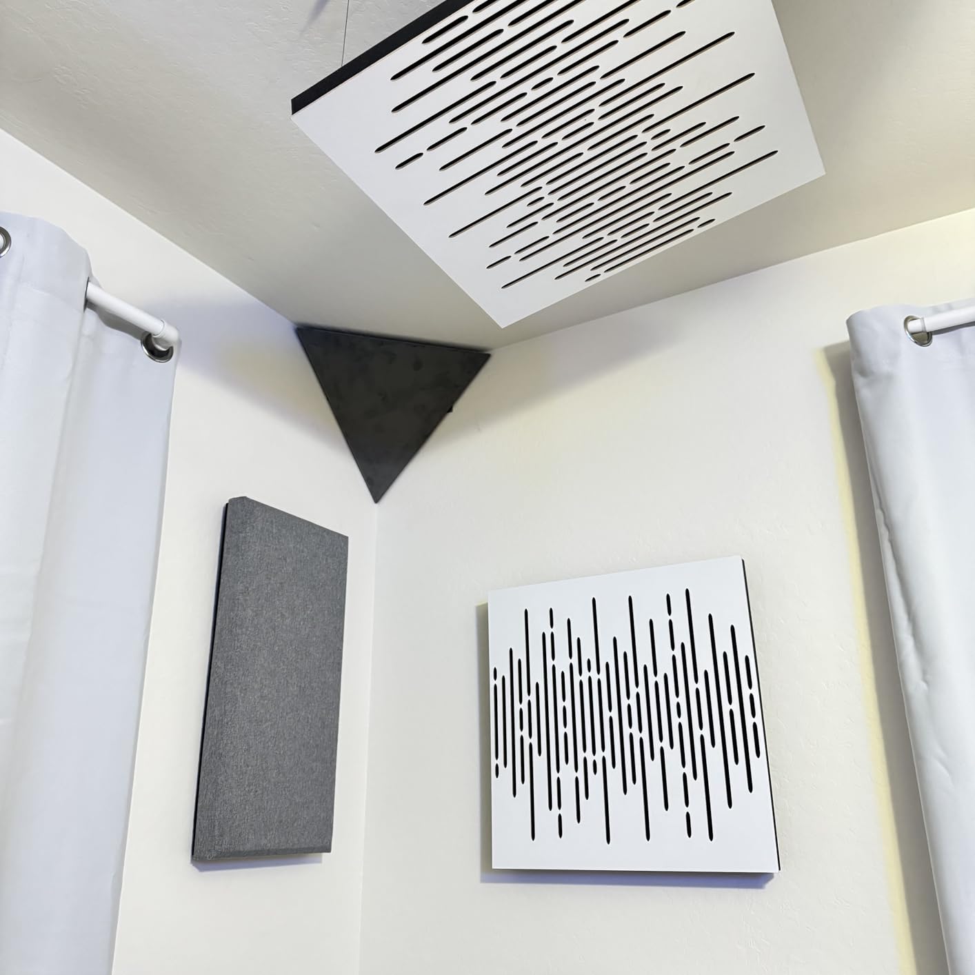 (4 Pack) Sound Absorption-Diffuse Acoustic Panel «Wave» for rec.studio | Wood laminated: (Sonoma) customer photo 1
