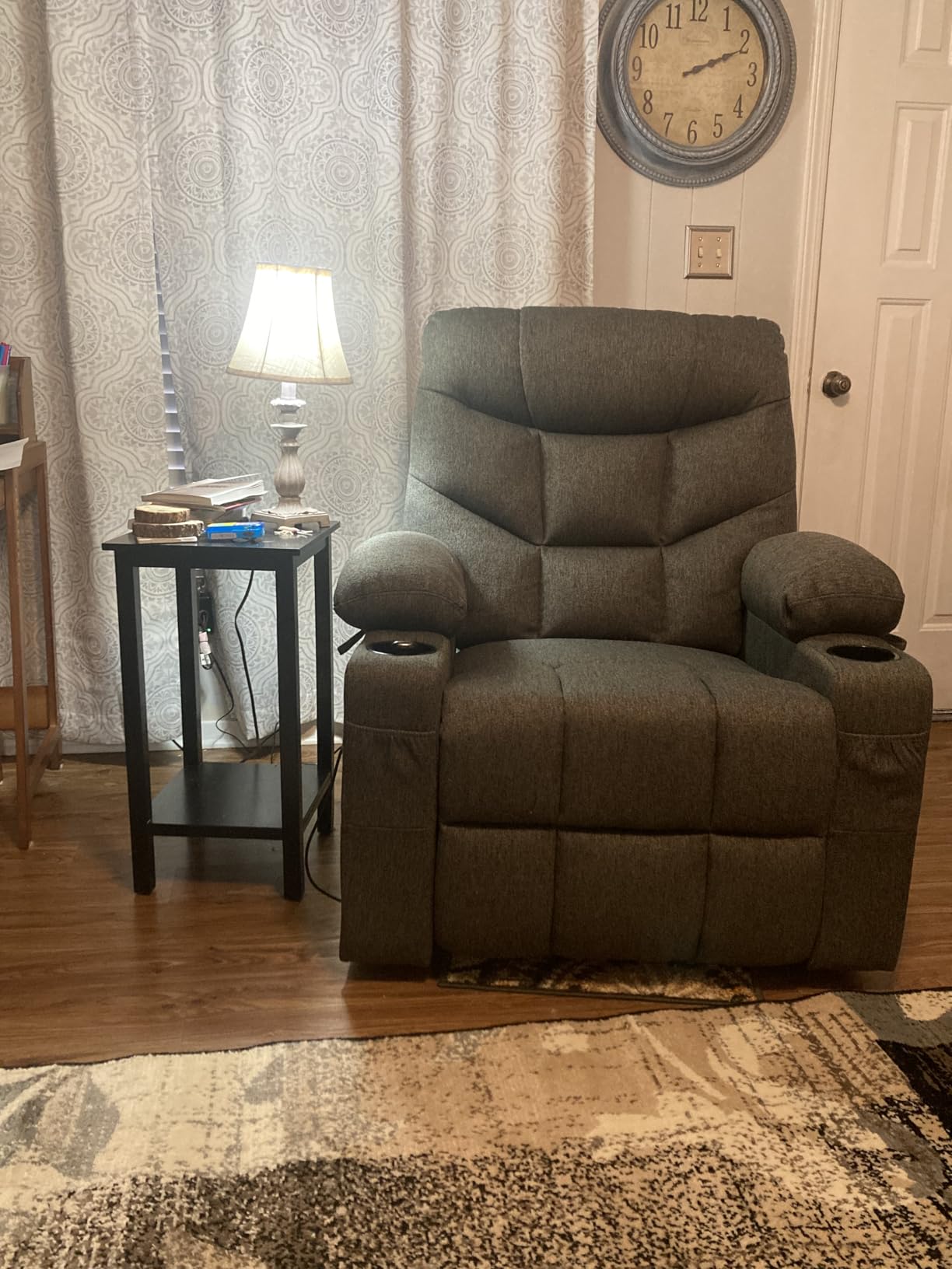 MCombo Power Lift Recliner Chair with Extended Footrest for Elderly People, Fabric 7287 (Brown, Medium) customer photo 2