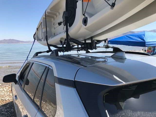 Compass Kayak and SUP roof Rack - Carries 2 Kayaks or 2 SUPs - J-Style Carrier - Universal mounting Hardware Included - Fits 36