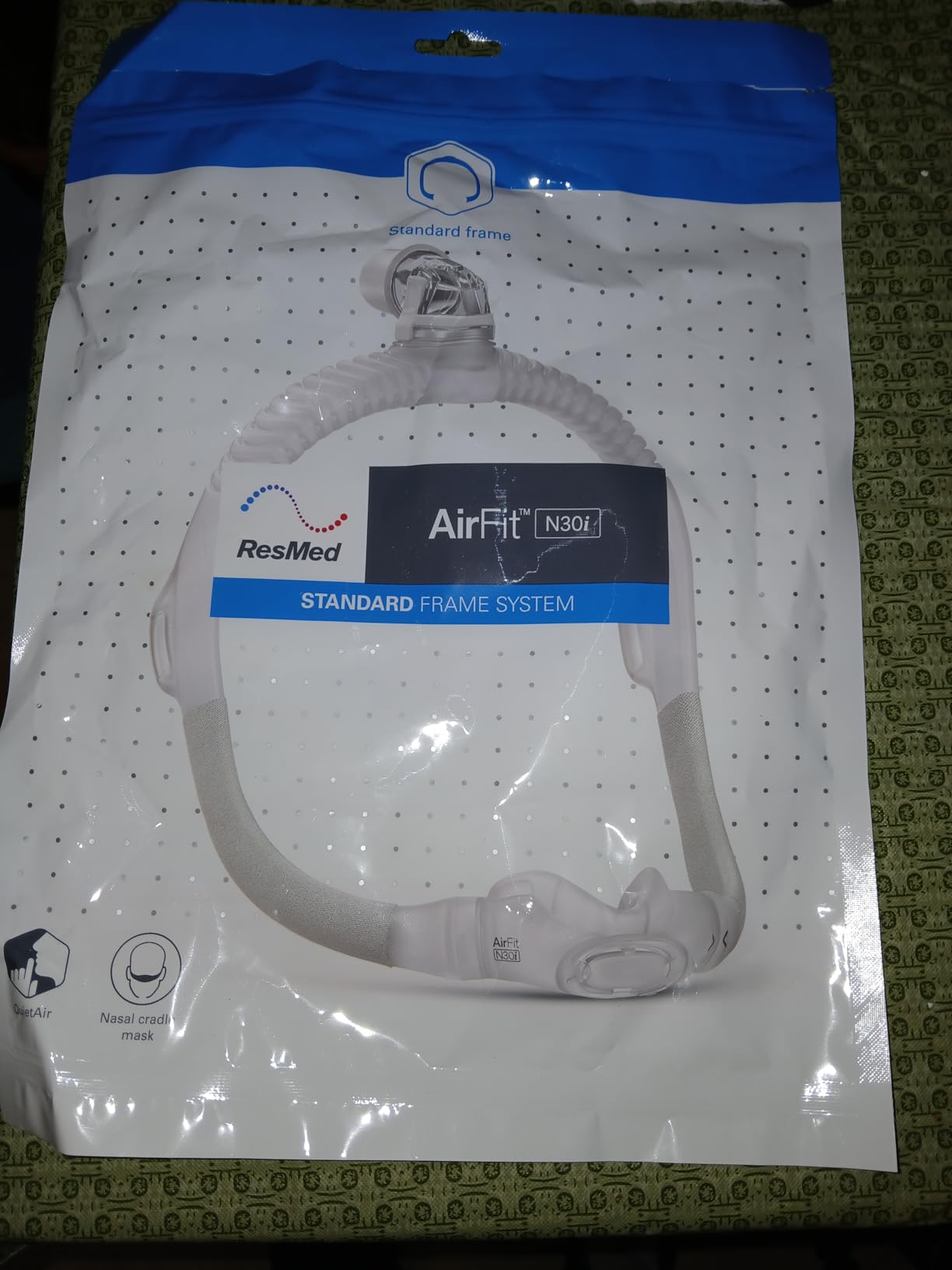 ResMed AirFit N30i Standard Frame System, Elbow & Nasal Cradle Cushion - For CPAP Mask - Replacement CPAP Accessories - Standard Frame / Medium Cushion customer photo 1