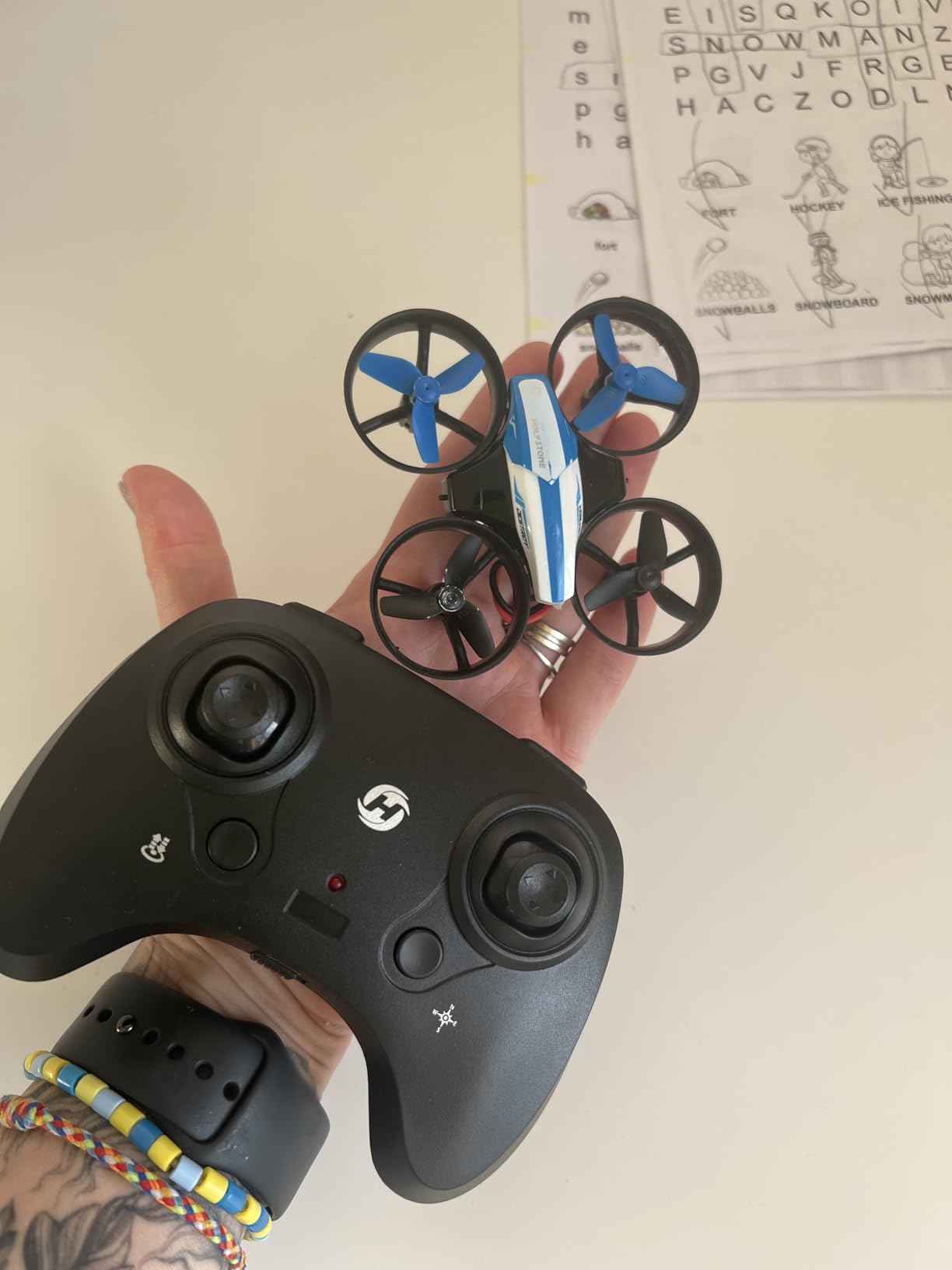 Holy Stone Mini Drone for Kids and Beginners RC Nano Quadcopter Indoor Small Helicopter Plane with Auto Hovering, 3D Flips, Headless Mode and 3 Batteries, HS210 Blue customer photo 1