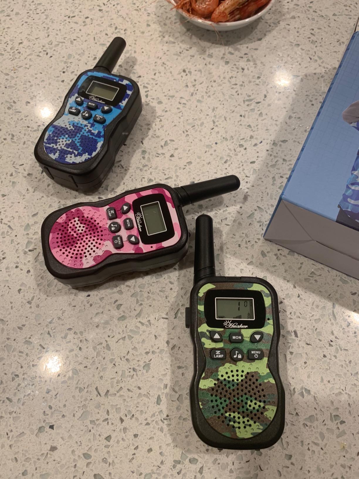 Kids Walkie Talkies,3 Pack 22 Channels 2 Way Radio Toy with Flashlight and LCD Screen,3KM Range Walkie Talkies for Kids Outside Adventures, Camping, Hiking customer photo 2