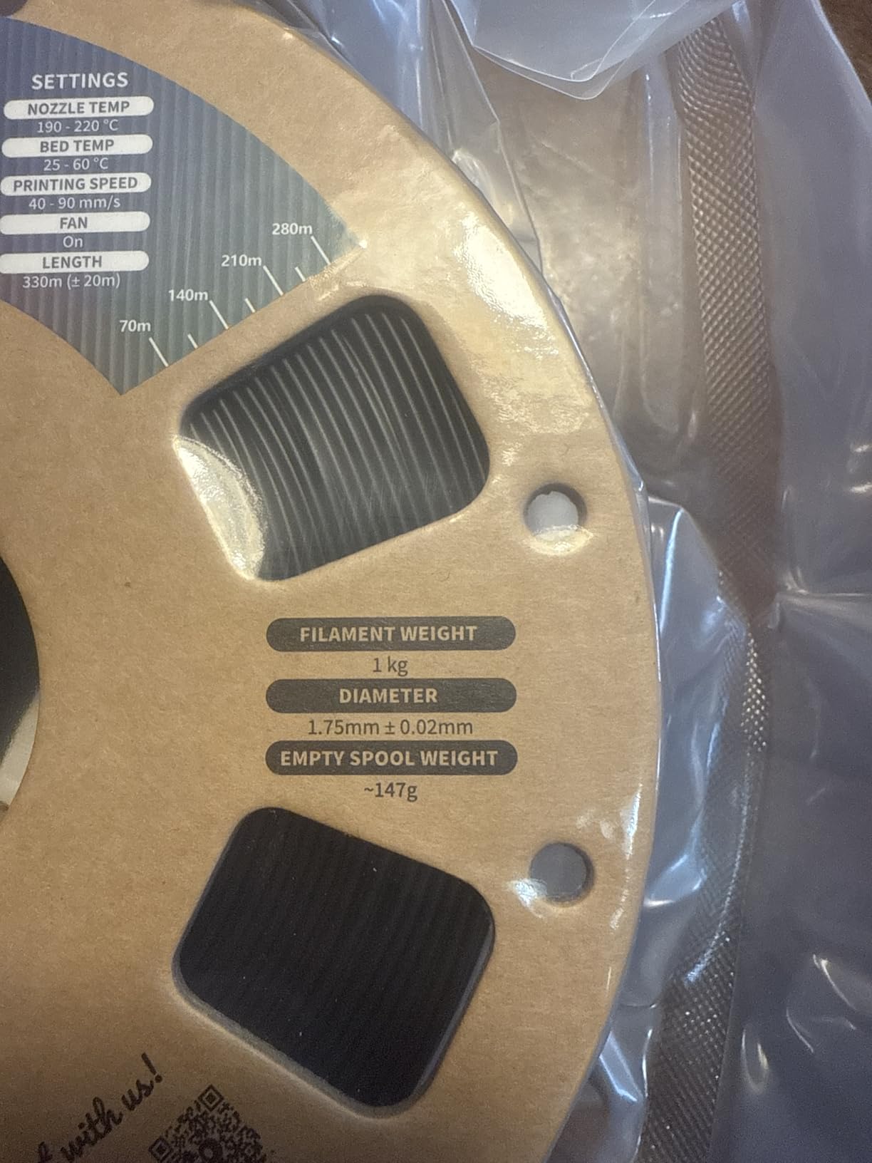 OVERTURE PLA Filament 1.75mm, Neatly Wound 3D Printer Filament 1kg Spool (2.2lbs), Dimensional Accuracy +/- 0.02 mm, Fit Most FDM 3D Printers (Black 1-Pack) customer photo 1