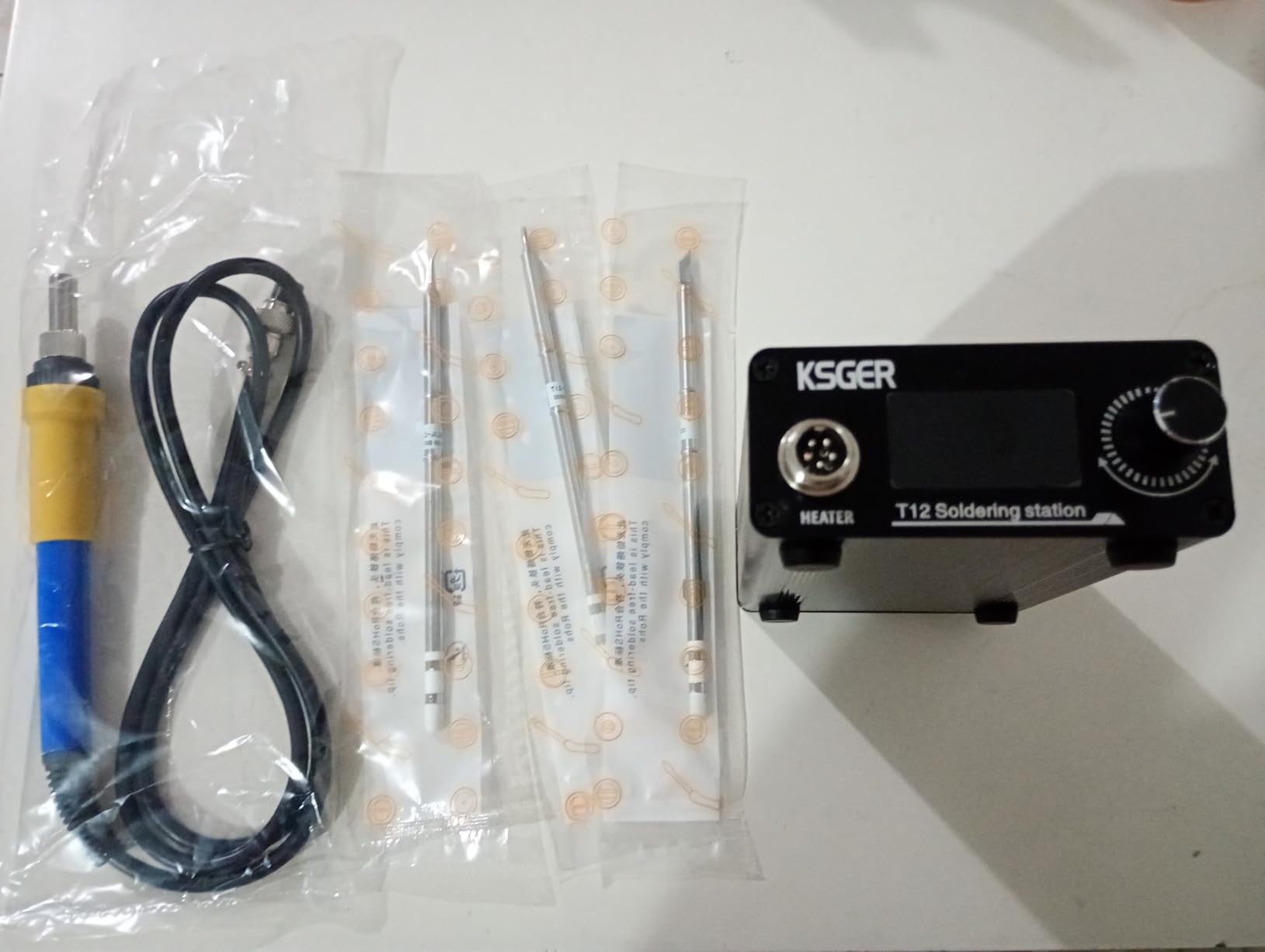 KSGER T12 Soldering Iron Station OLED DIY STM32 V2.1S Temperature Controller Electronic Welding Iron with Aluminum Alloy Case, 110V, T12-K D16 JL02 Sting Tips customer photo 1