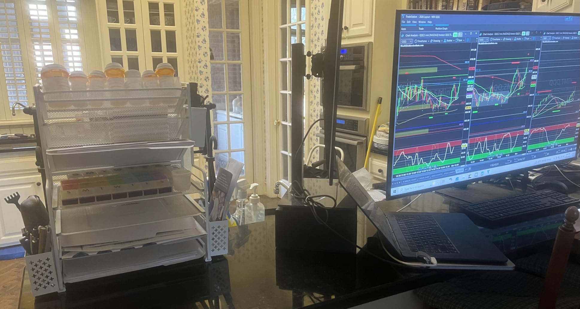 Simple Trending 7 Tier Desk File Organizer, Letter Tray Paper Organizer with Pen Holder and Metal Hanging Basket, Black customer photo 2