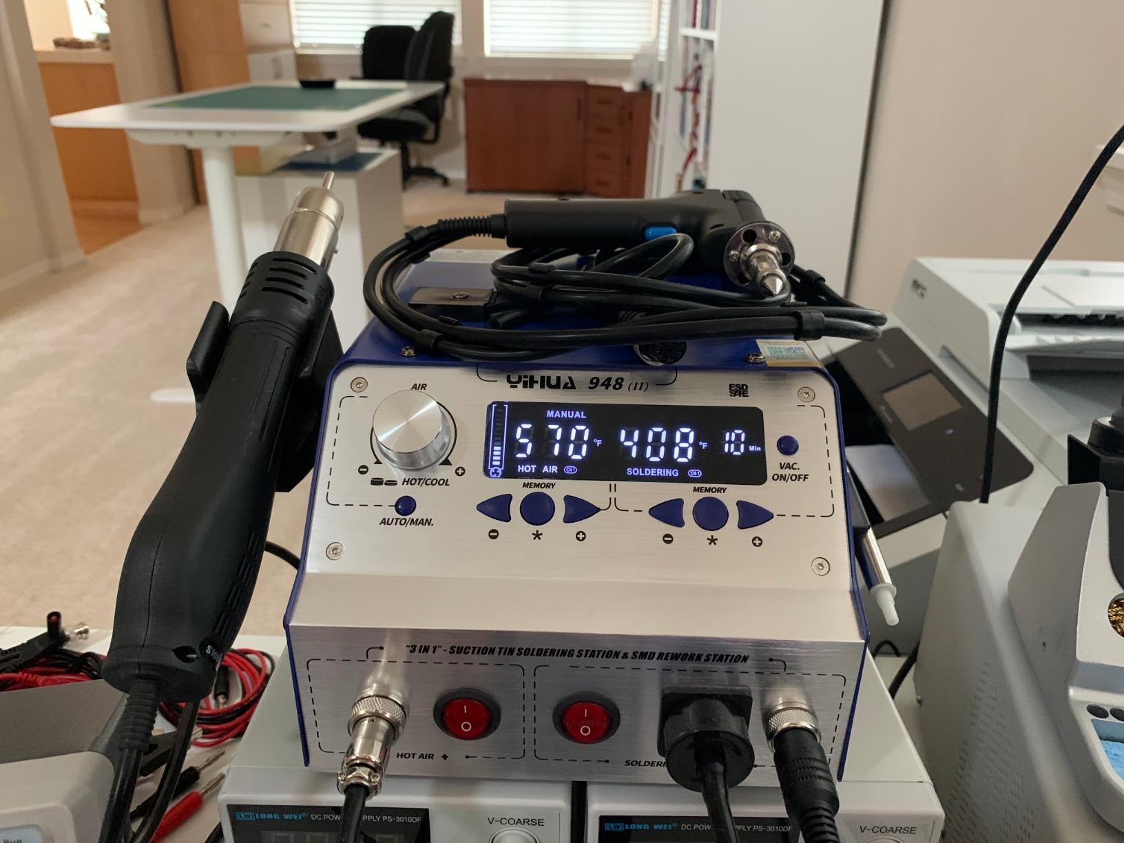 YIHUA 948-II 4 in 1 Hot Air Rework Soldering Iron and Desoldering Suction Tin Gun Station customer photo 1