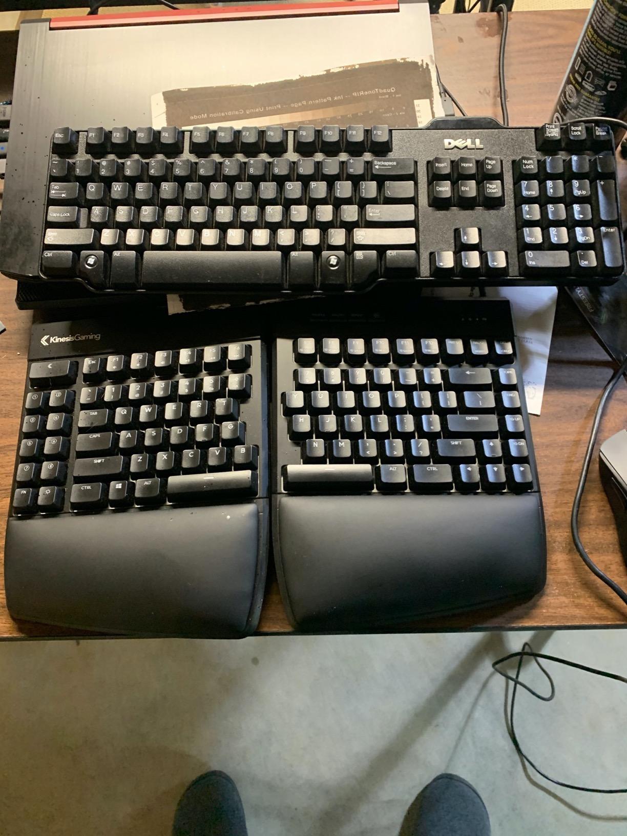 KINESIS Gaming Freestyle Edge RGB Split Mechanical Keyboard | Cherry MX Linear Red Switches | RGB | Ergonomic | Detachable Palm Support | Fully Programmable | TKL | Available Tenting customer photo 2