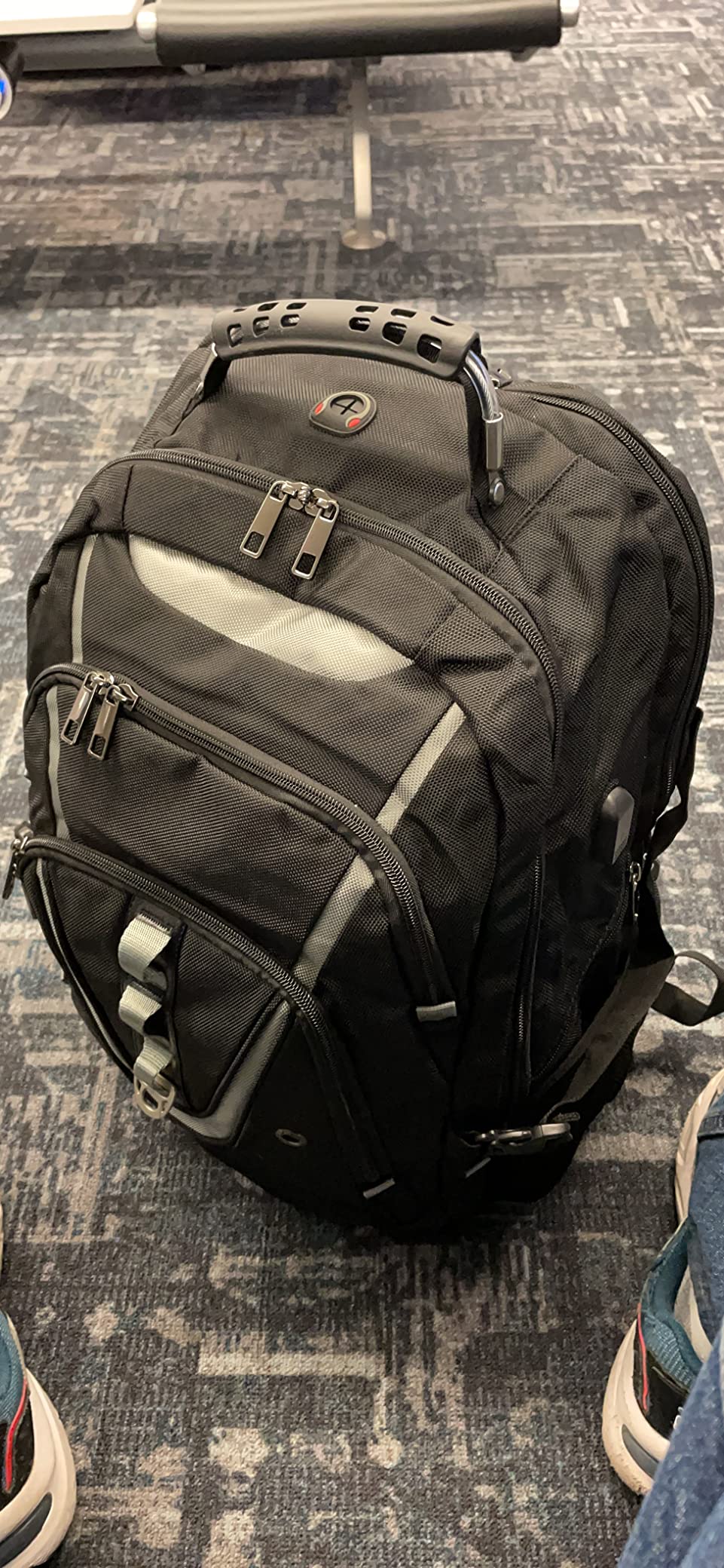 18.4 Laptop Backpack for Men, 55L-60L Extra Large Gaming Laptops Backpack with USB Charger Port, TSA Friendly Flight Approved RFID Anti-theft Pocket, Water Resistant Suiltable for Travel Business Work customer photo 1