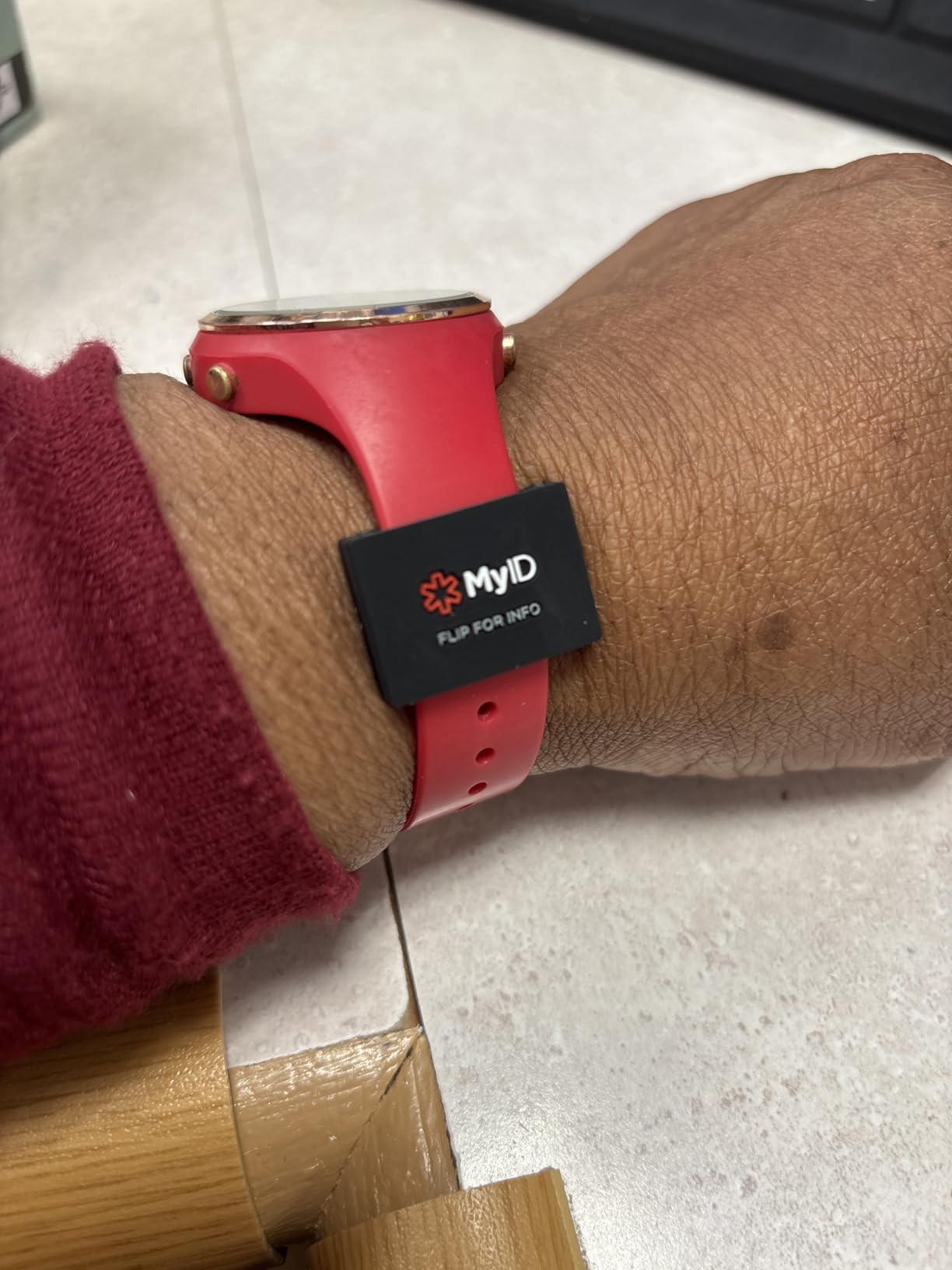 myID Medical ID Sleeve that Fits Apple Watch, Fitbit, Samsung Gear, Garmin and More customer photo 2