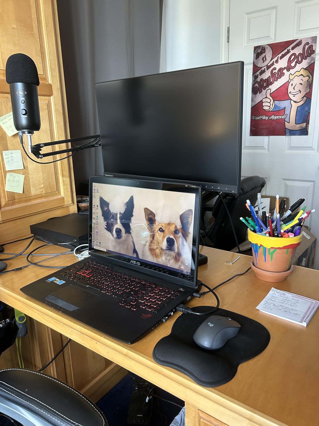 MOUNTUP Dual Monitor Stand for Desk, Monitor Arms for 2 Monitors 32 27 24 22 Inches, Height Adjustable Double Monitor Mount, VESA Mount with C-Clamp & Grommet Base, Holds 4.4-17.6lbs customer photo 1