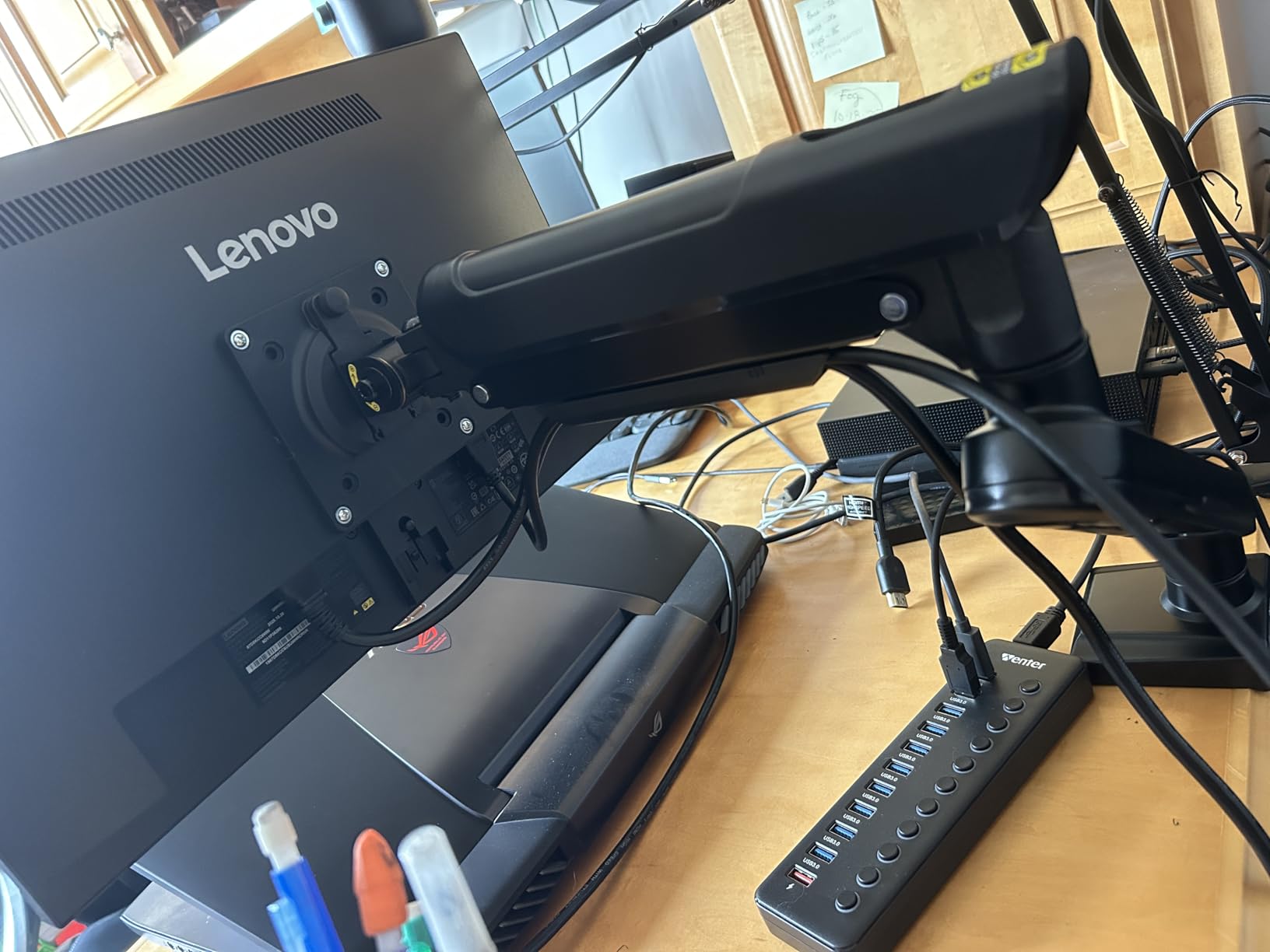 MOUNTUP Dual Monitor Stand for Desk, Monitor Arms for 2 Monitors 32 27 24 22 Inches, Height Adjustable Double Monitor Mount, VESA Mount with C-Clamp & Grommet Base, Holds 4.4-17.6lbs customer photo 2