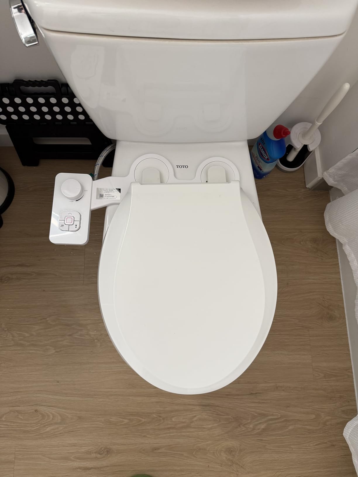 SAMODRA Bidet Attachment, Non-Electric Cold Water Bidet Toilet Seat Attachment with Pressure Controls, Retractable Self-Cleaning Dual Nozzles for Frontal & Rear Wash - Black customer photo 2