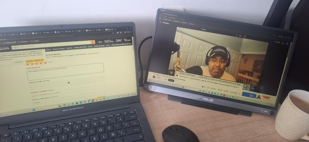 ASUS ZenScreen 15.6 inch 1080P Portable USB Monitor (MB16ACE) - Full HD (1920 x 1080), IPS, USB Type-C, Eye Care, Anti-Glare Surface, Lite Smart Case, External Screen for Laptop, 3-Year Warranty customer photo 1