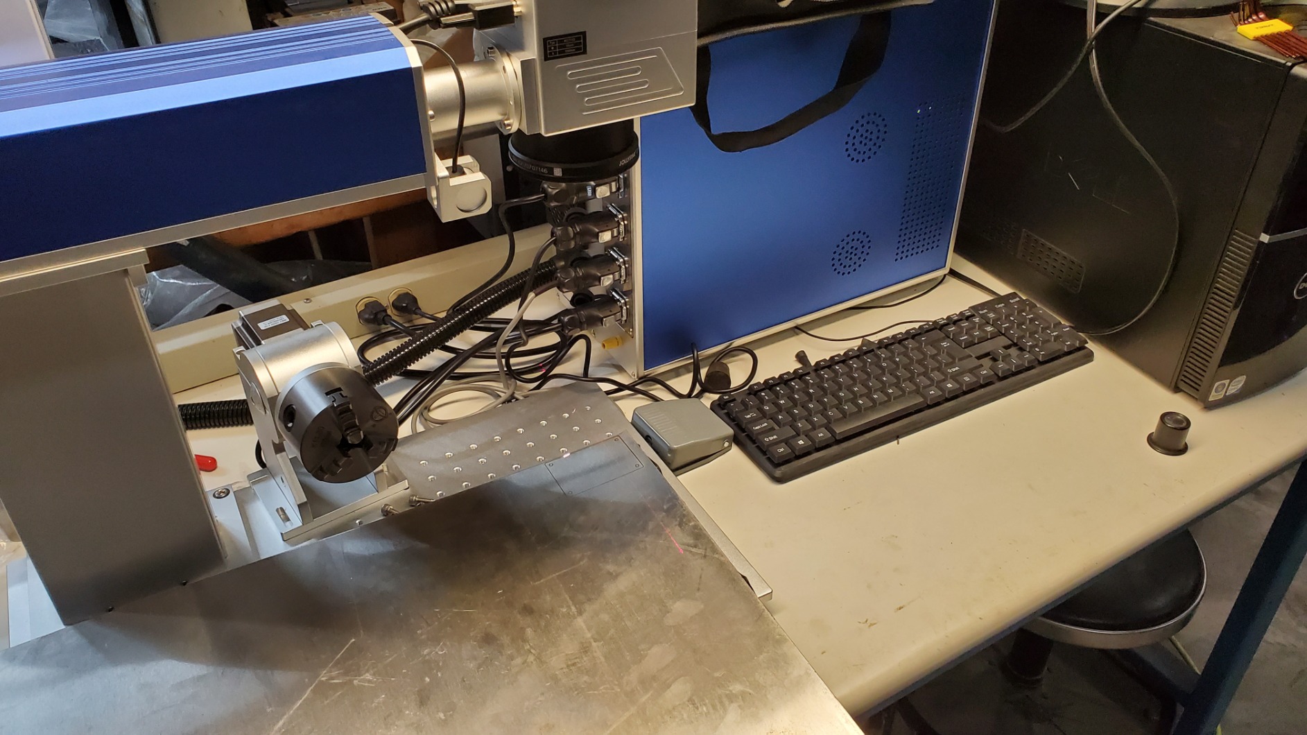 US Stock 50W JPT Fiber Laser Engraver Machine Fiber Laser Marking Machine Engraving Machine 175x175mm Lens with Rotary Axis Compitable with Lightburn customer photo 1