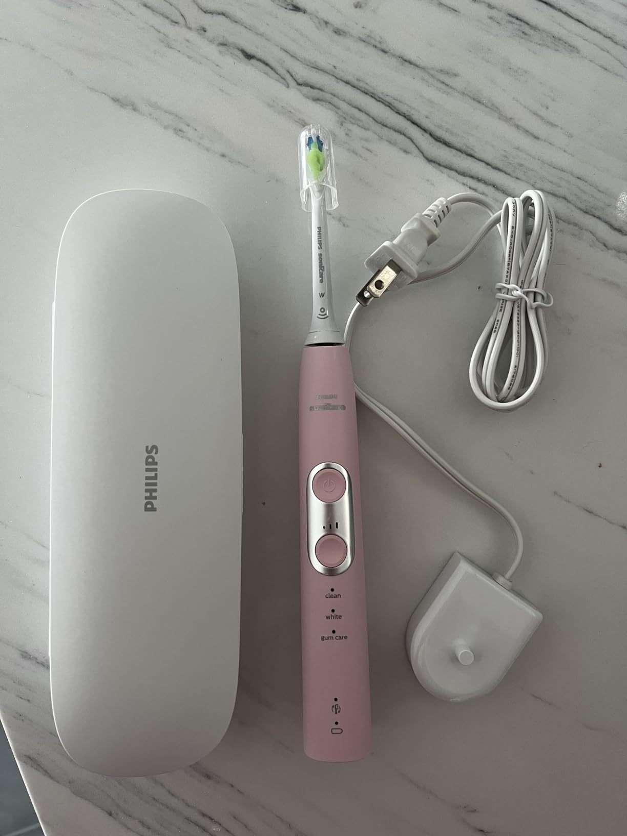 Philips Sonicare ProtectiveClean 6500 Rechargeable Electric Toothbrush, with Pressure Sensor, 3 Cleaning Modes, SmarTimer and QuadPacer, 14-Day Battery Life, Charging Travel Case, Navy Blue, HX6462/07 customer photo 1