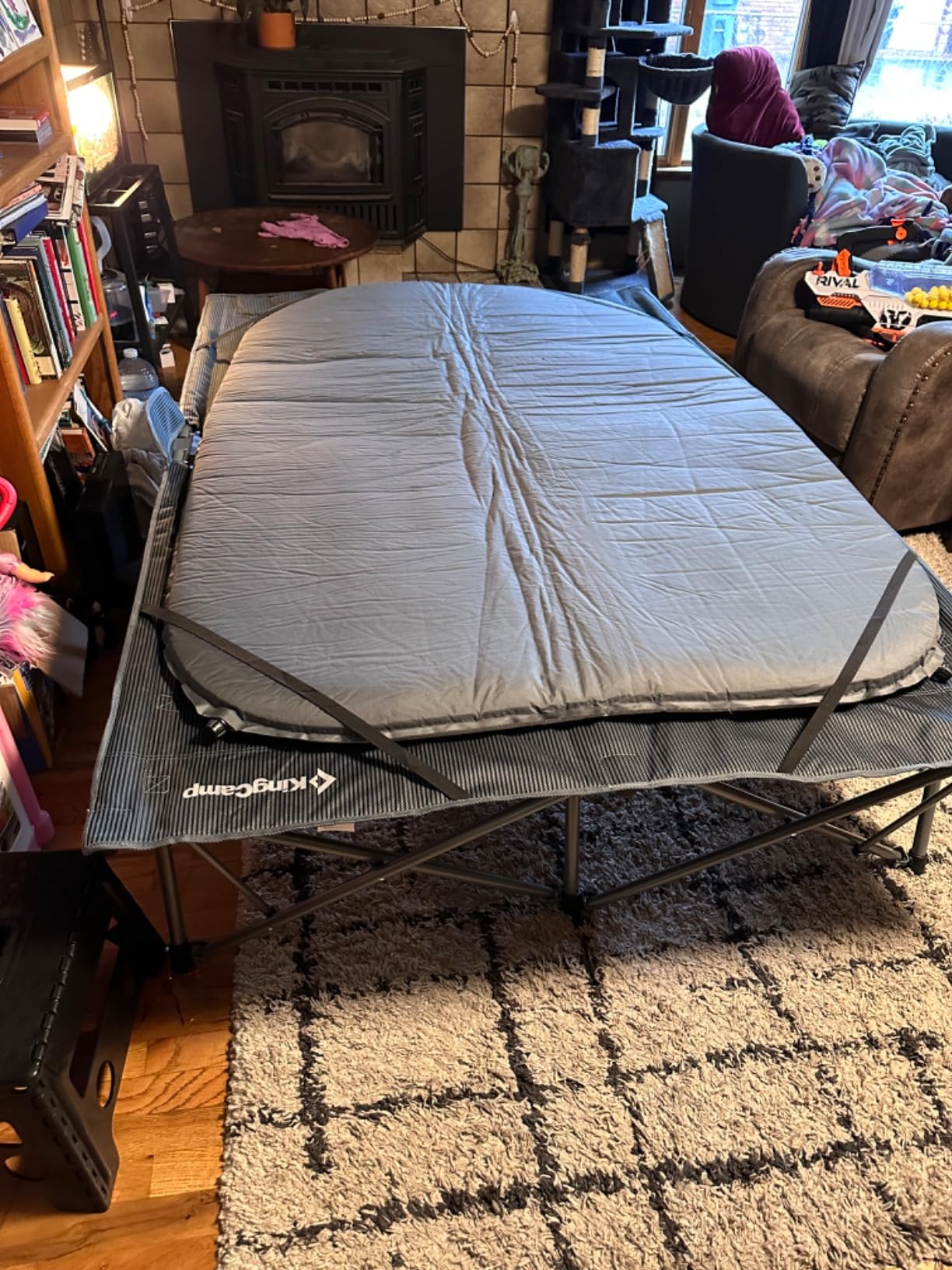 KingCamp Oversized XXL Camping Cot, Folding Portable Lightweight Ultralight Large Wide Heavy Duty 551lbs Sleeping Bed for Adult Backpacking Outdoor Travel Hiking Tent, Black customer photo 1