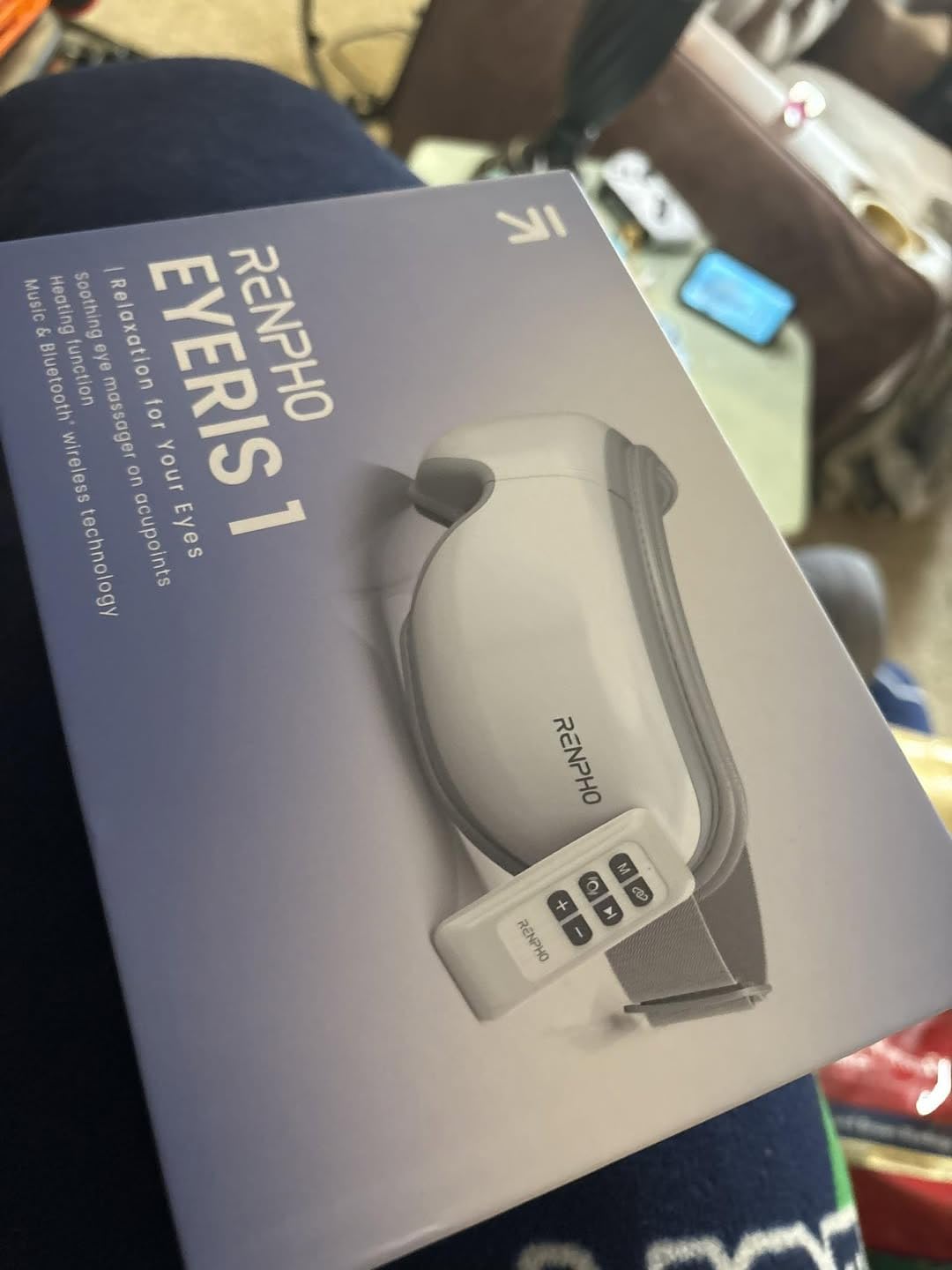 RENPHO Eye Massager with Heat, FSA Eligible HSA, Birthday Gifts for Men, Eyeris1 Eye Massager with Remote Compression, Sleep Mask for Relax Migraine Relief Reduce Strain Improve Sleep customer photo 1