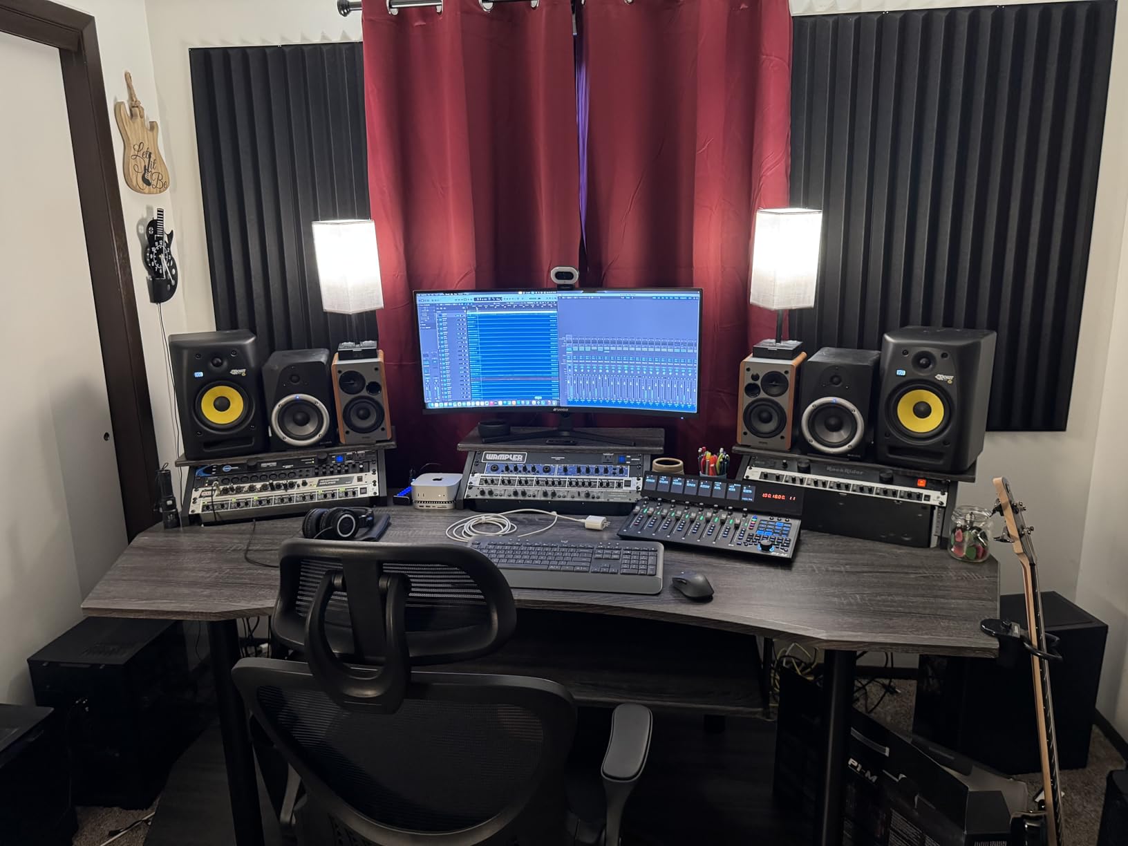 Acme Eleazar Wooden 4-Shelf Music Recording Studio Desk in Black Oak customer photo 1