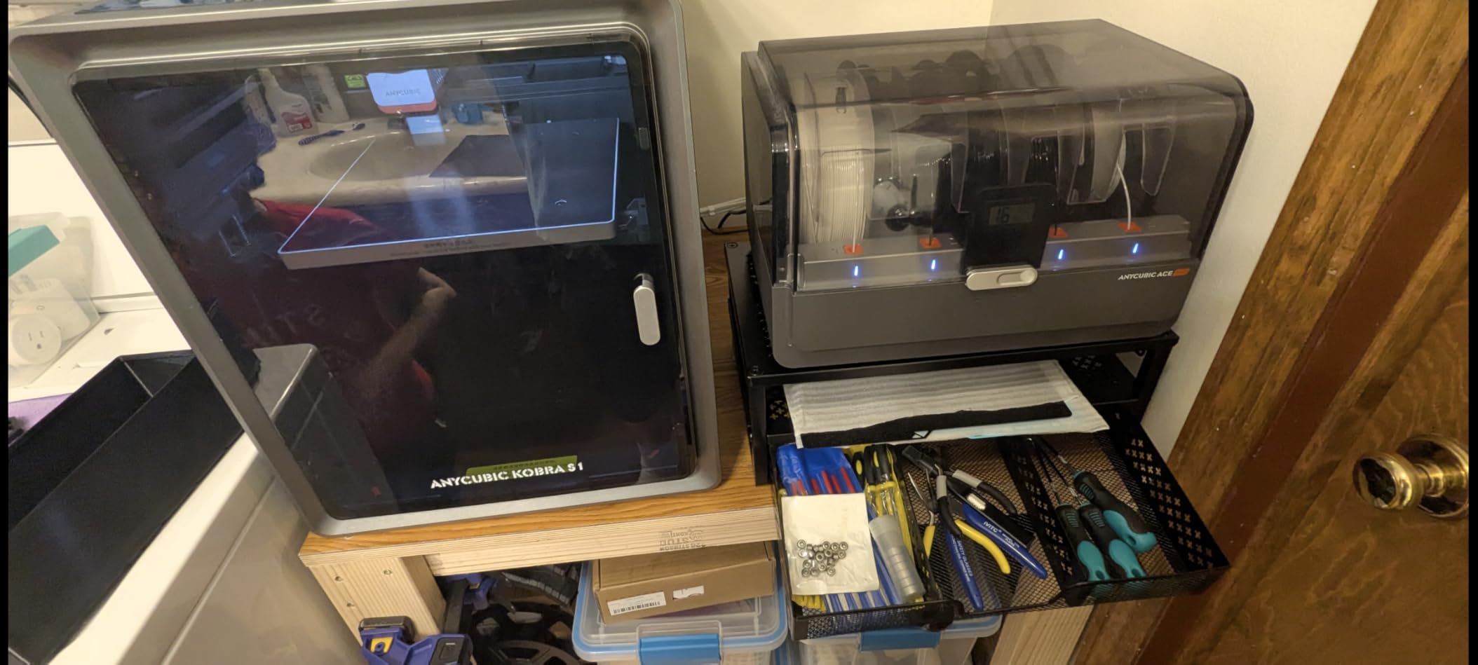 Simple Trending Desk Organizer and Accessories, 2 Tier Computer Metal Monitor Stand Riser with Drawer and Pen Holder for Laptop, Computer, iMac, Black customer photo 2