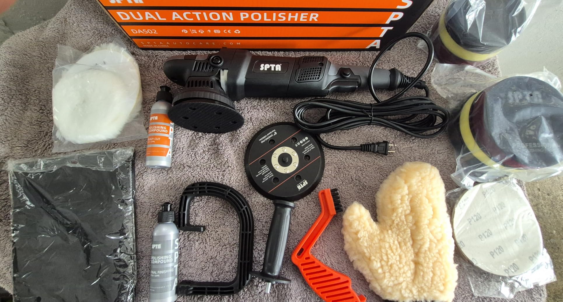 Buffer Polisher, SPTA 5-Inch 125mm Dual Action Random Orbital Car Polisher, Car Detailing Kit customer photo 1
