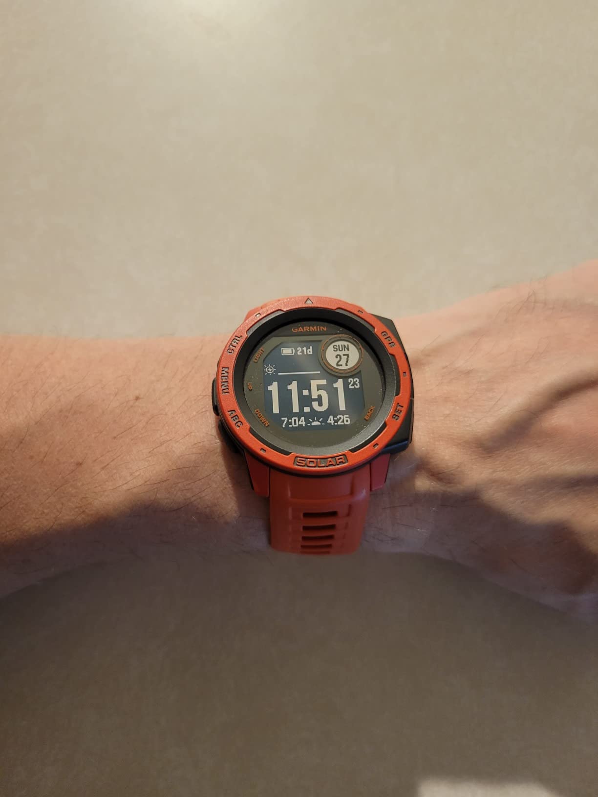 Garmin Instinct Solar, Solar-Powered Rugged Outdoor Smartwatch, Built-in Sports Apps and Health Monitoring, Lichen Camo customer photo 2
