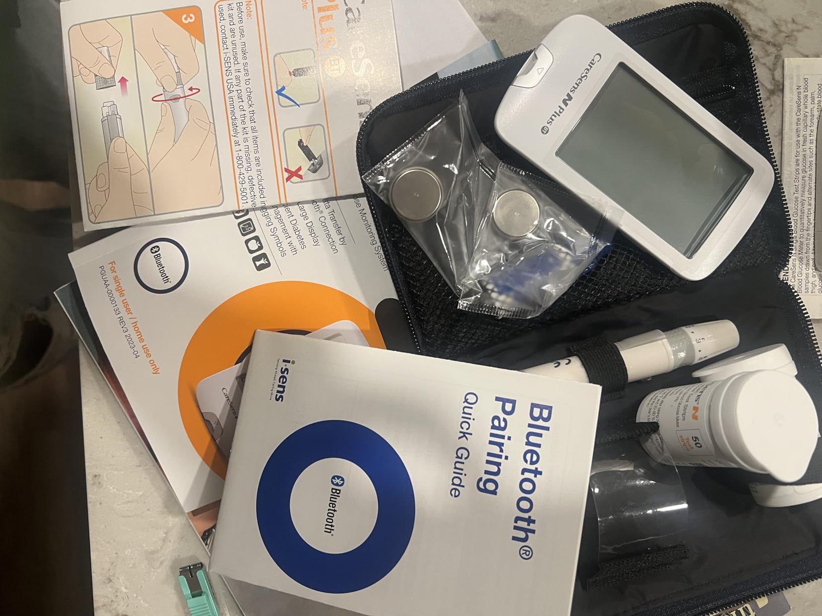 CareSens N Plus Bluetooth Blood Glucose Monitor Kit with 100 Blood Sugar Test Strips, 100 Lancets, 1 Blood Glucose Meter, 1 Lancing Device, Travel Case for Diabetes Testing Kit customer photo 3